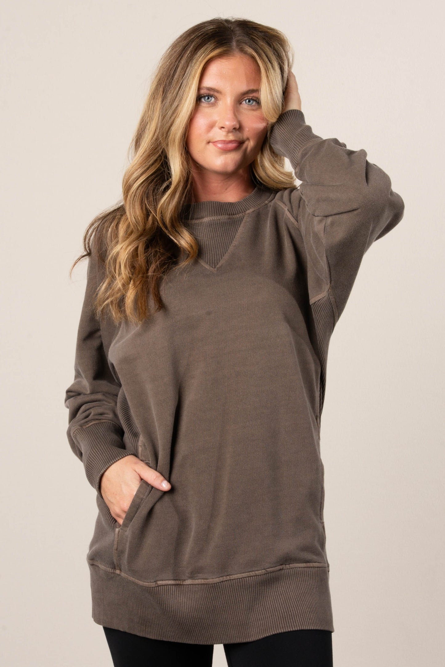 Sabrina Wash Dyed French Terry Pullover