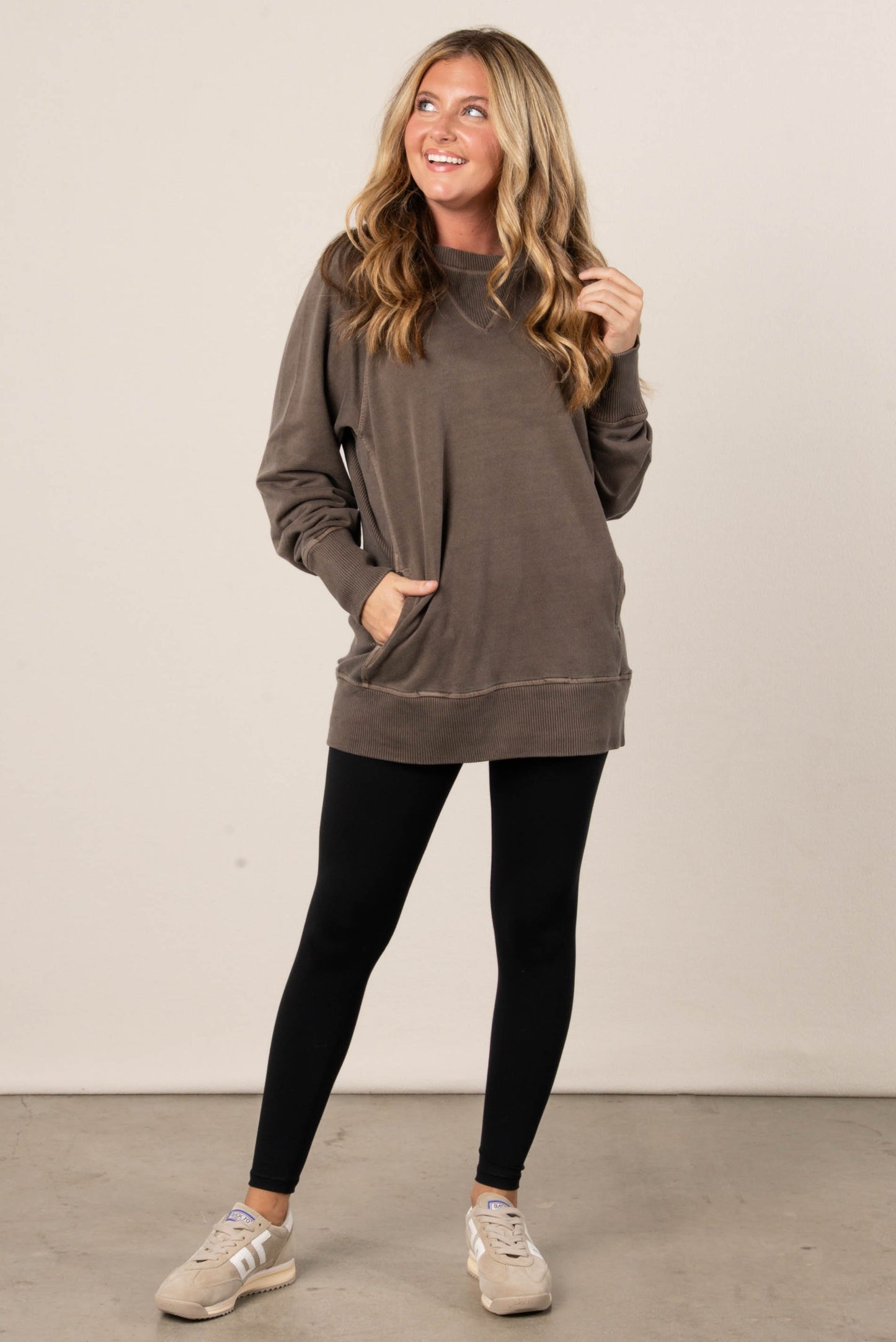 Sabrina Wash Dyed French Terry Pullover