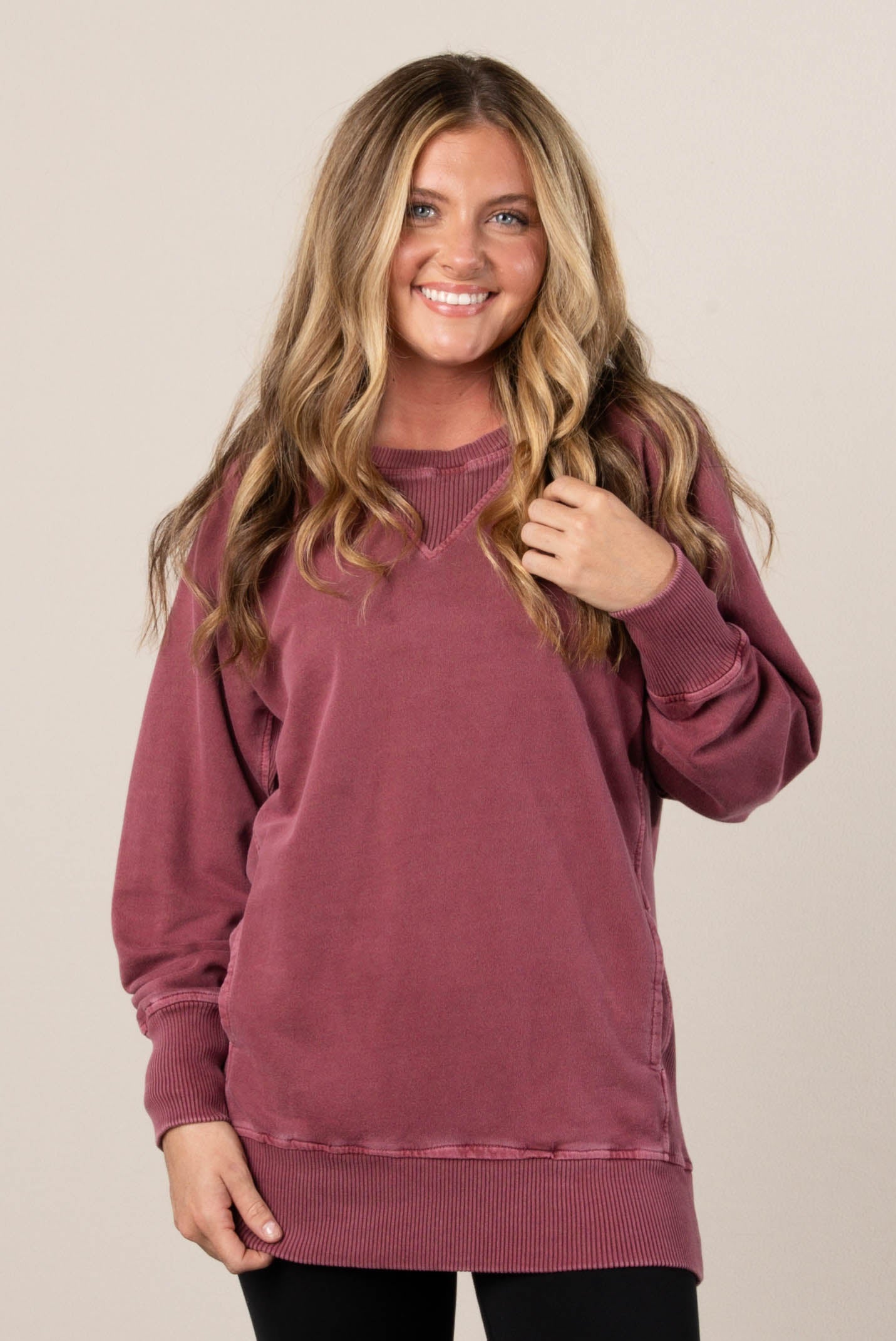 Sabrina Wash Dyed French Terry Pullover