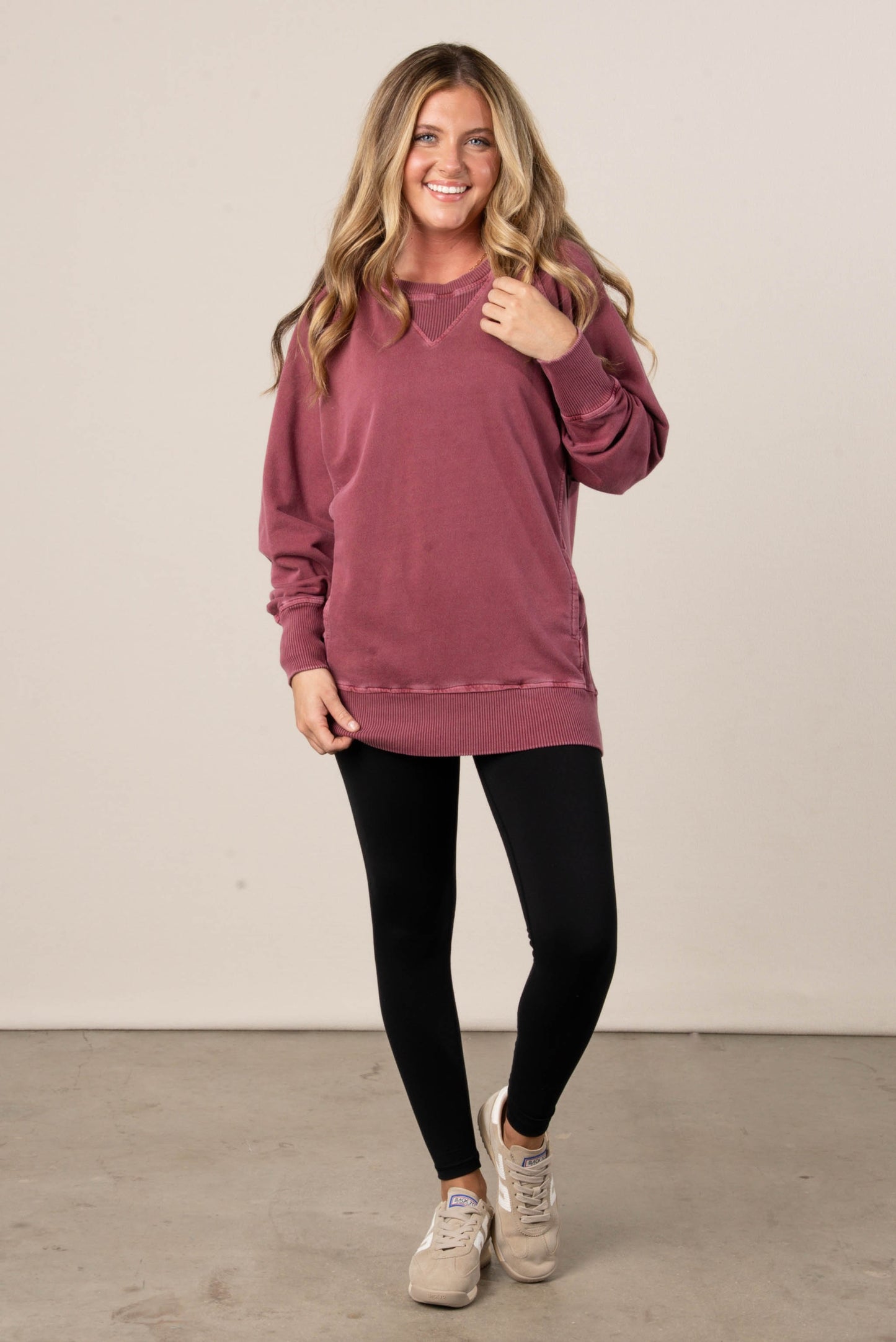 Sabrina Wash Dyed French Terry Pullover