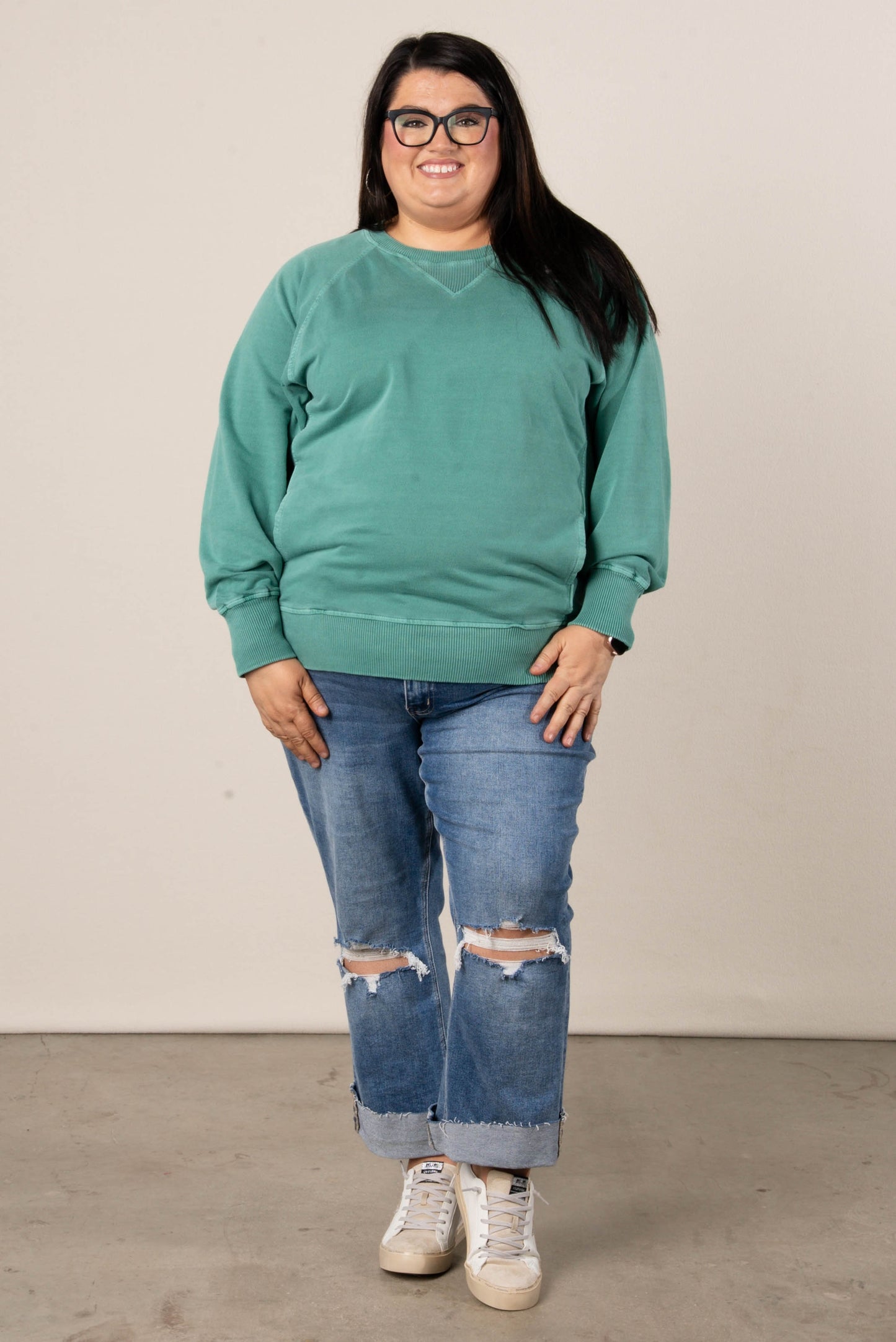 Sabrina Wash Dyed French Terry Pullover