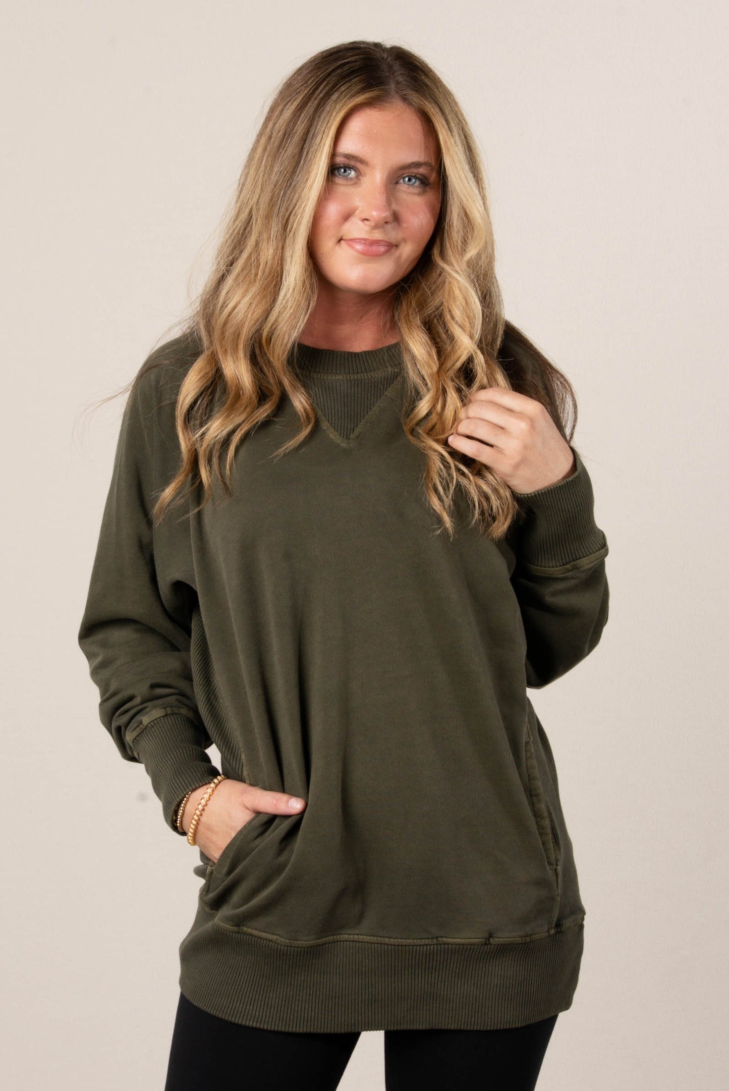 Sabrina Wash Dyed French Terry Pullover