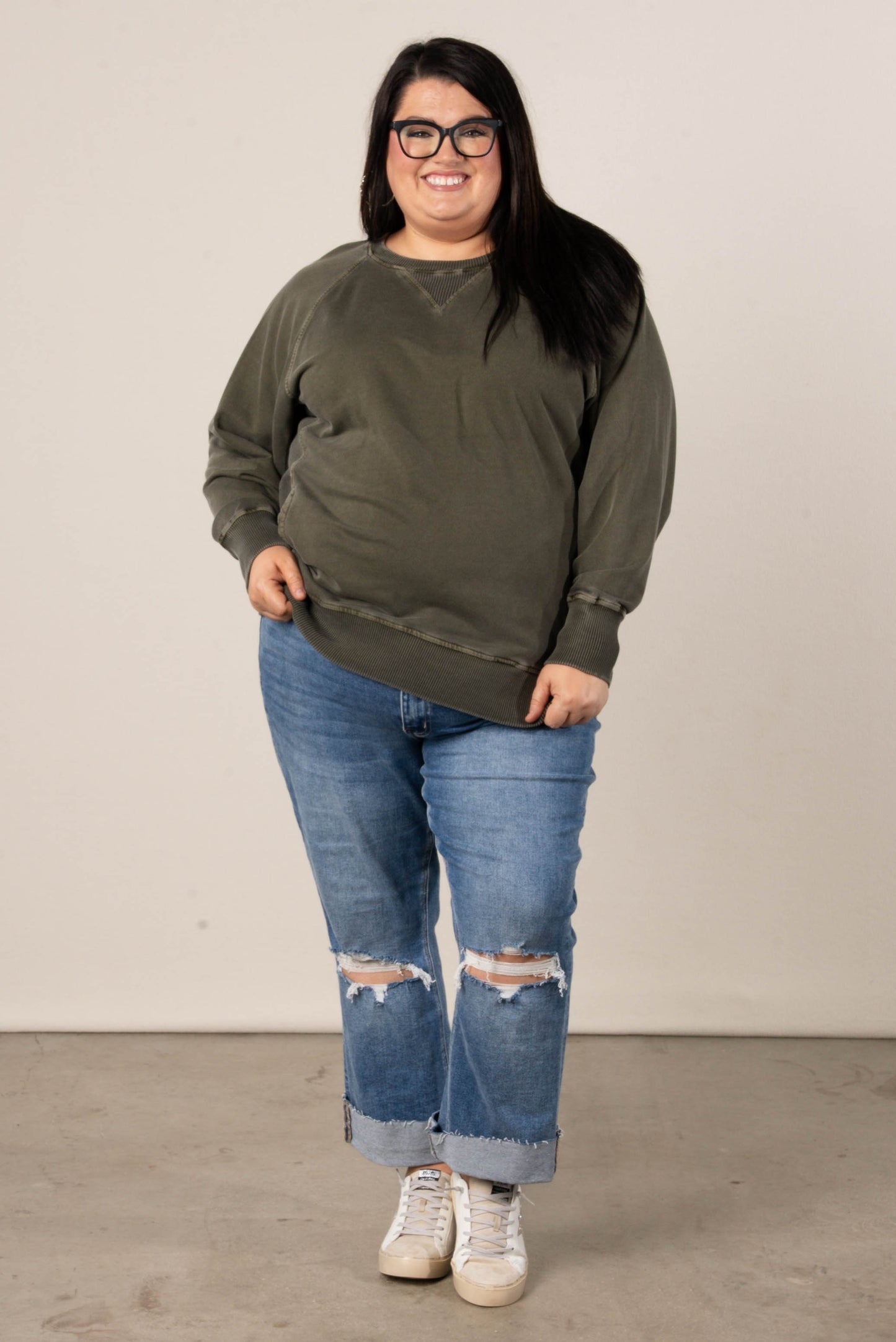 Sabrina Wash Dyed French Terry Pullover