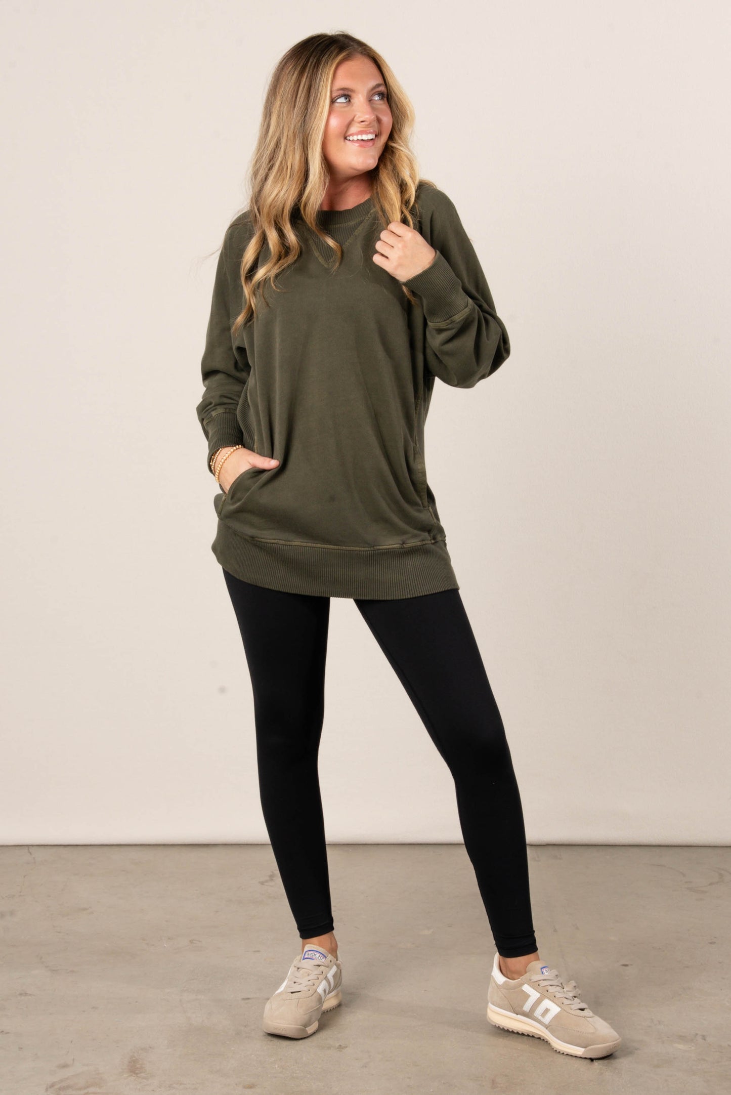Sabrina Wash Dyed French Terry Pullover
