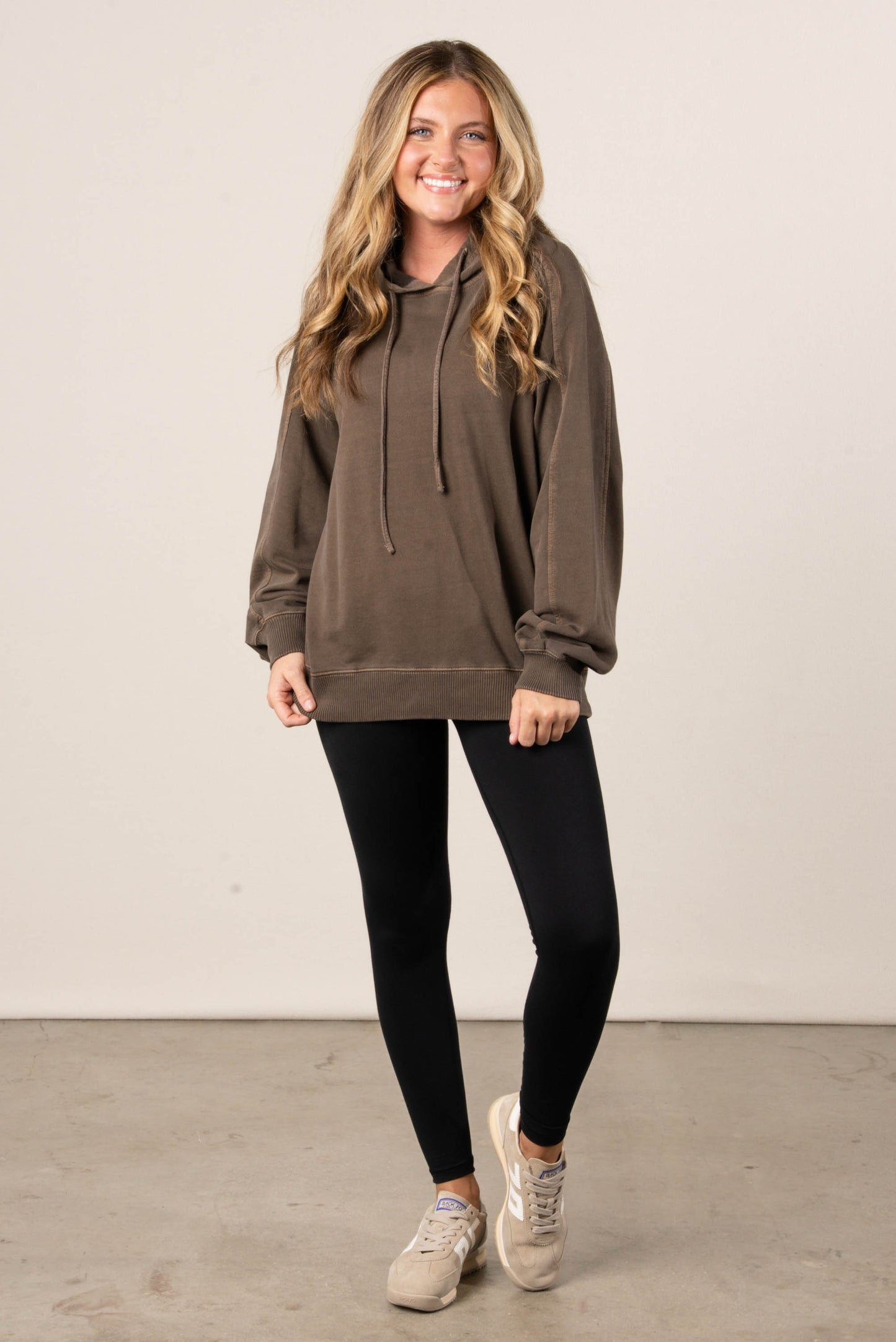 Andi Washed French Terry Hooded Pullover