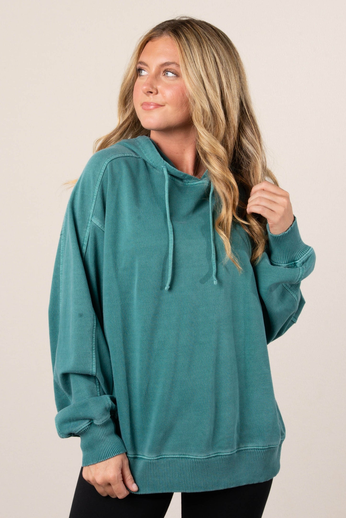 Andi Washed French Terry Hooded Pullover