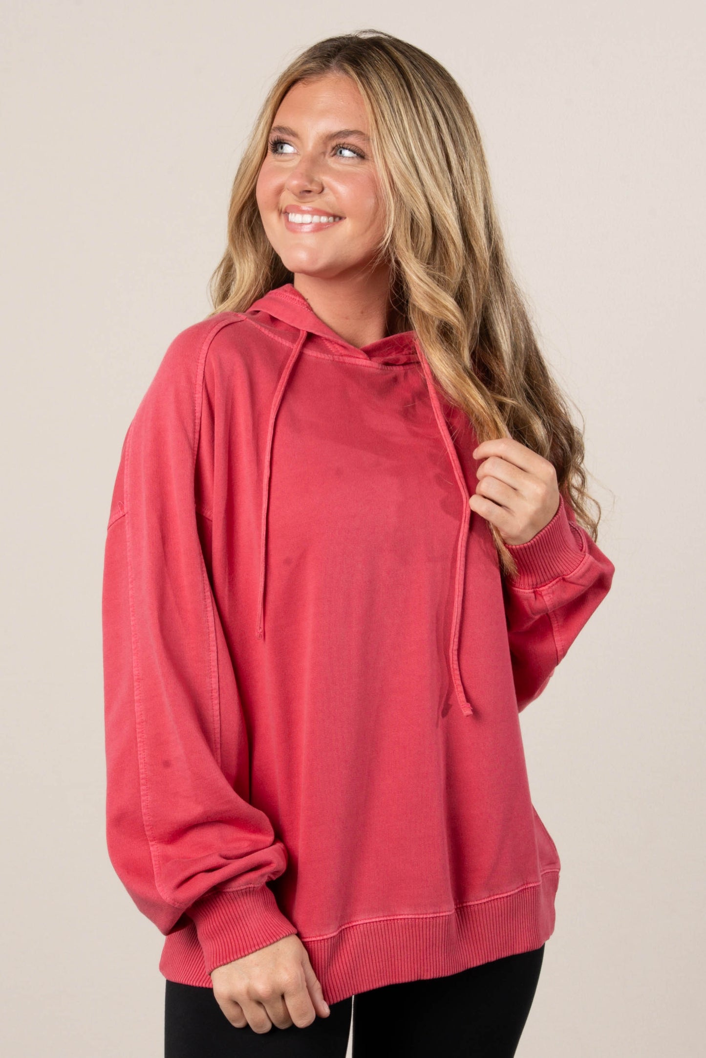 Andi Washed French Terry Hooded Pullover