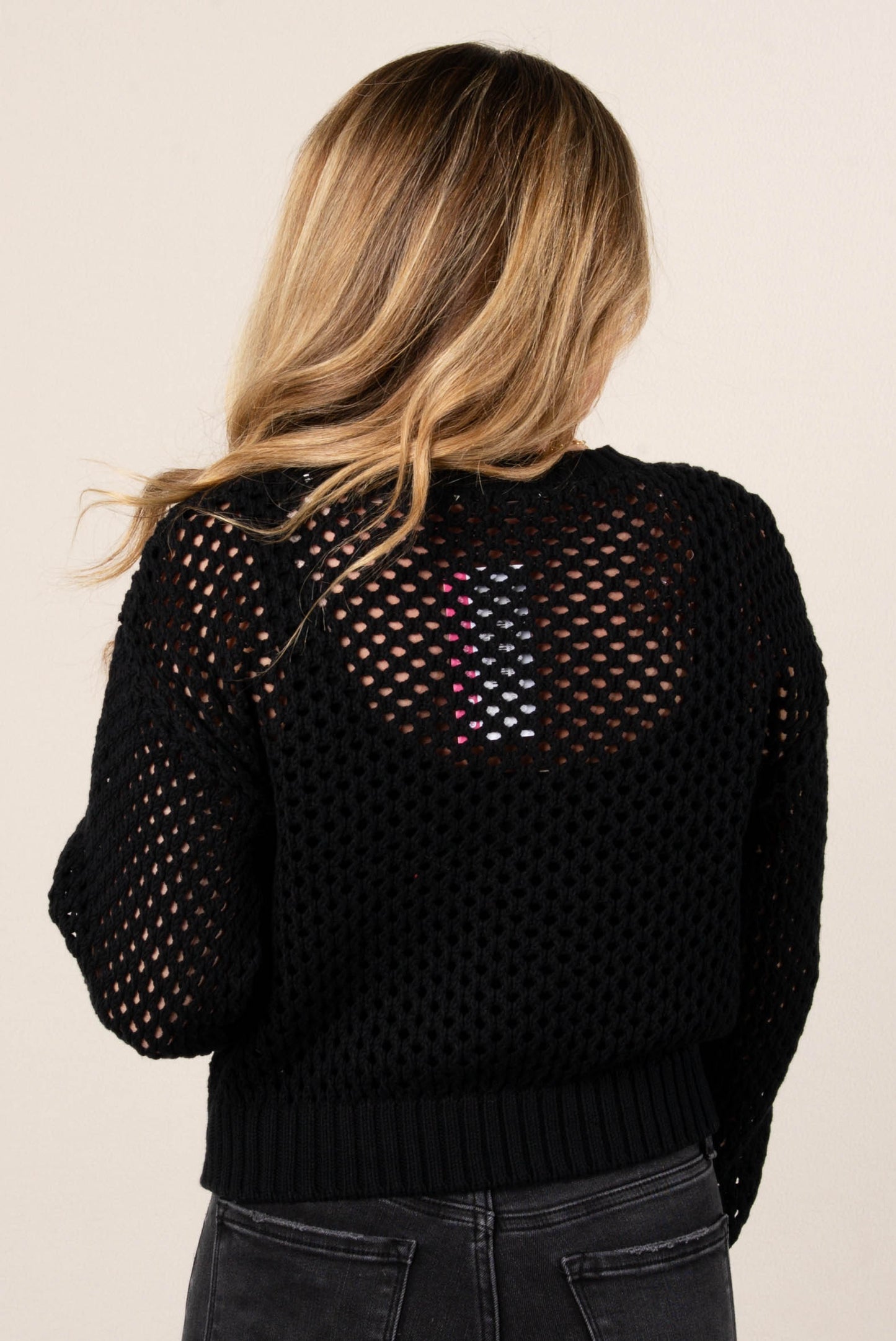 Charlotte Open Knit Sweater Cardigan