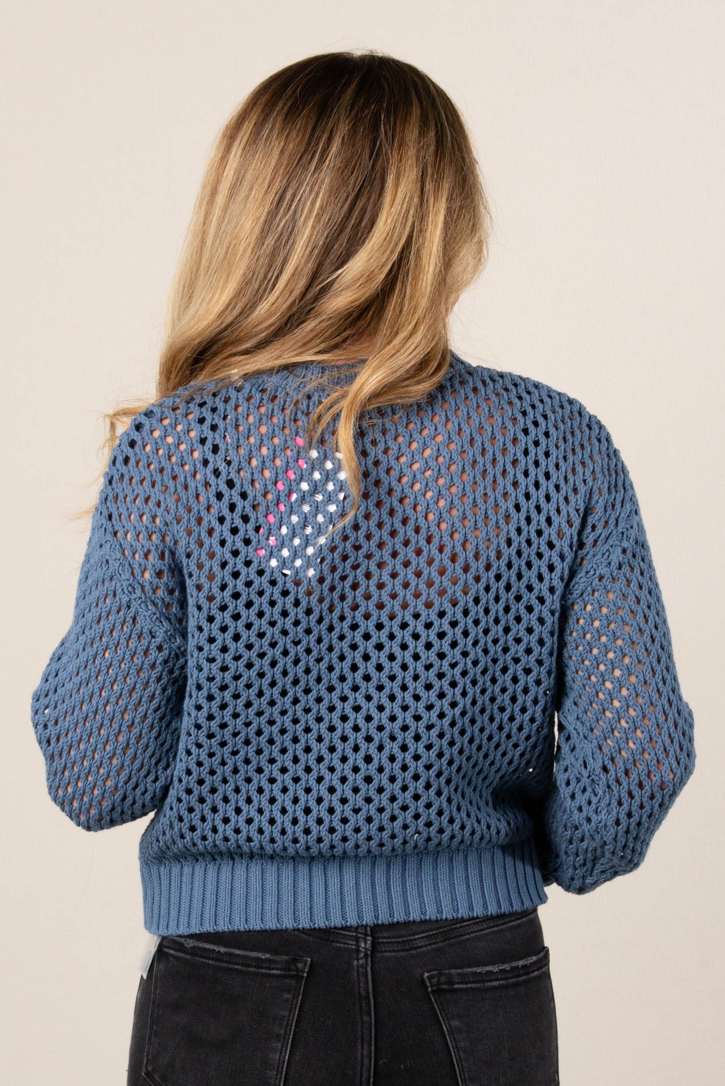 Charlotte Open Knit Sweater Cardigan