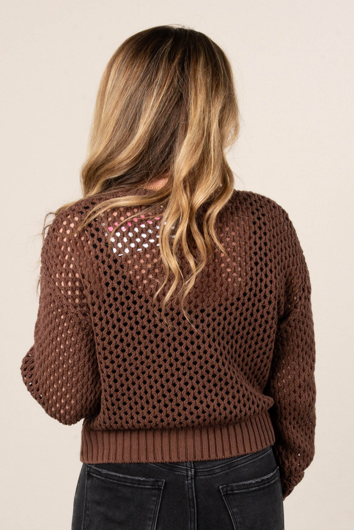 Charlotte Open Knit Sweater Cardigan