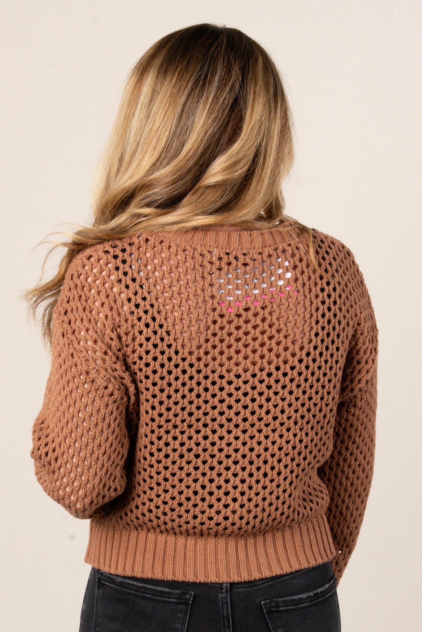 Charlotte Open Knit Sweater Cardigan