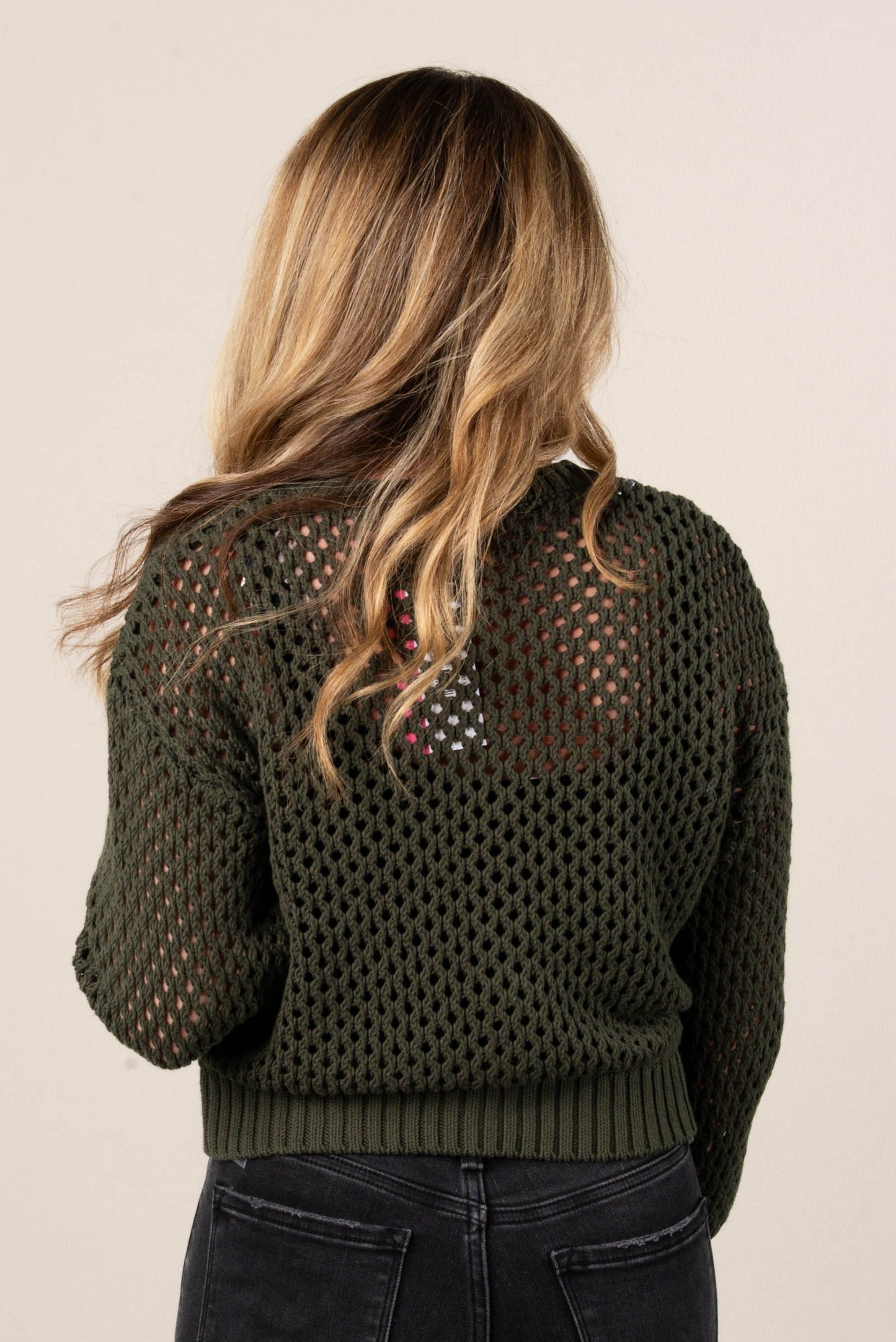 Charlotte Open Knit Sweater Cardigan