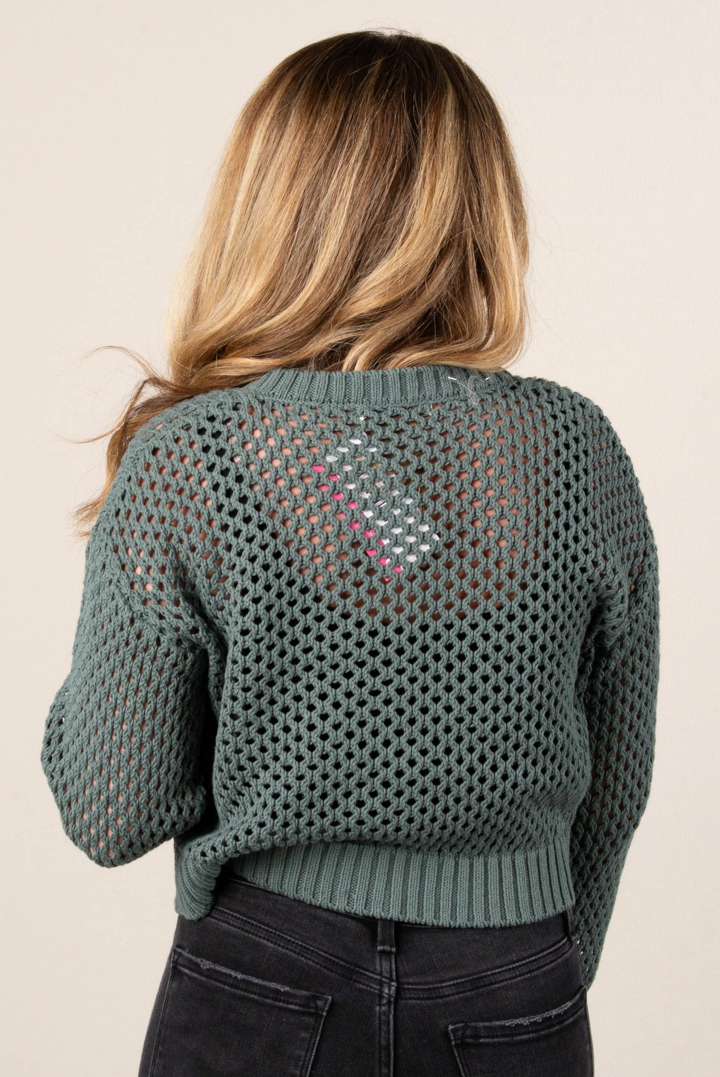 Charlotte Open Knit Sweater Cardigan