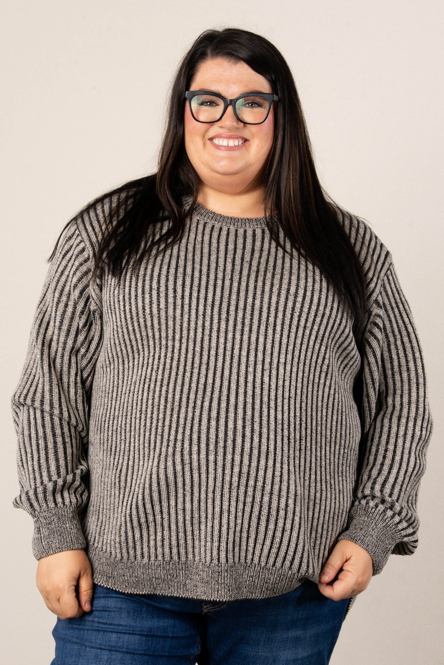Lainey Two-Tone Rib Knit Sweater