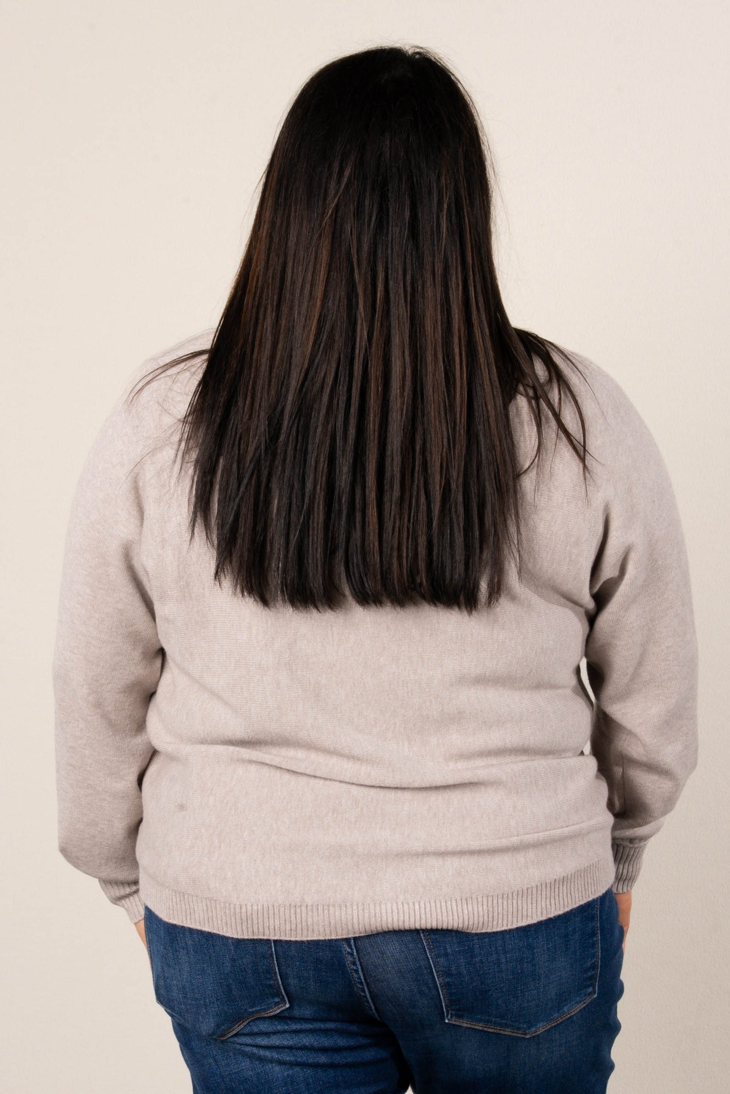 Naomi Front Seamed Hi-Lo Sweater