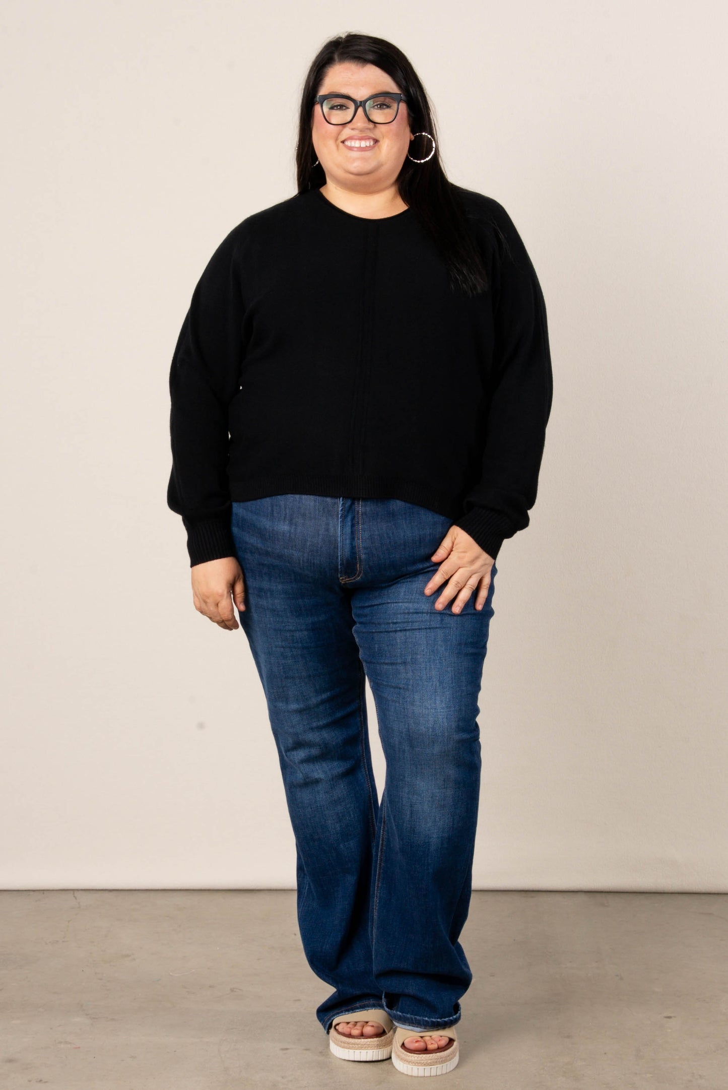 Naomi Front Seamed Hi-Lo Sweater