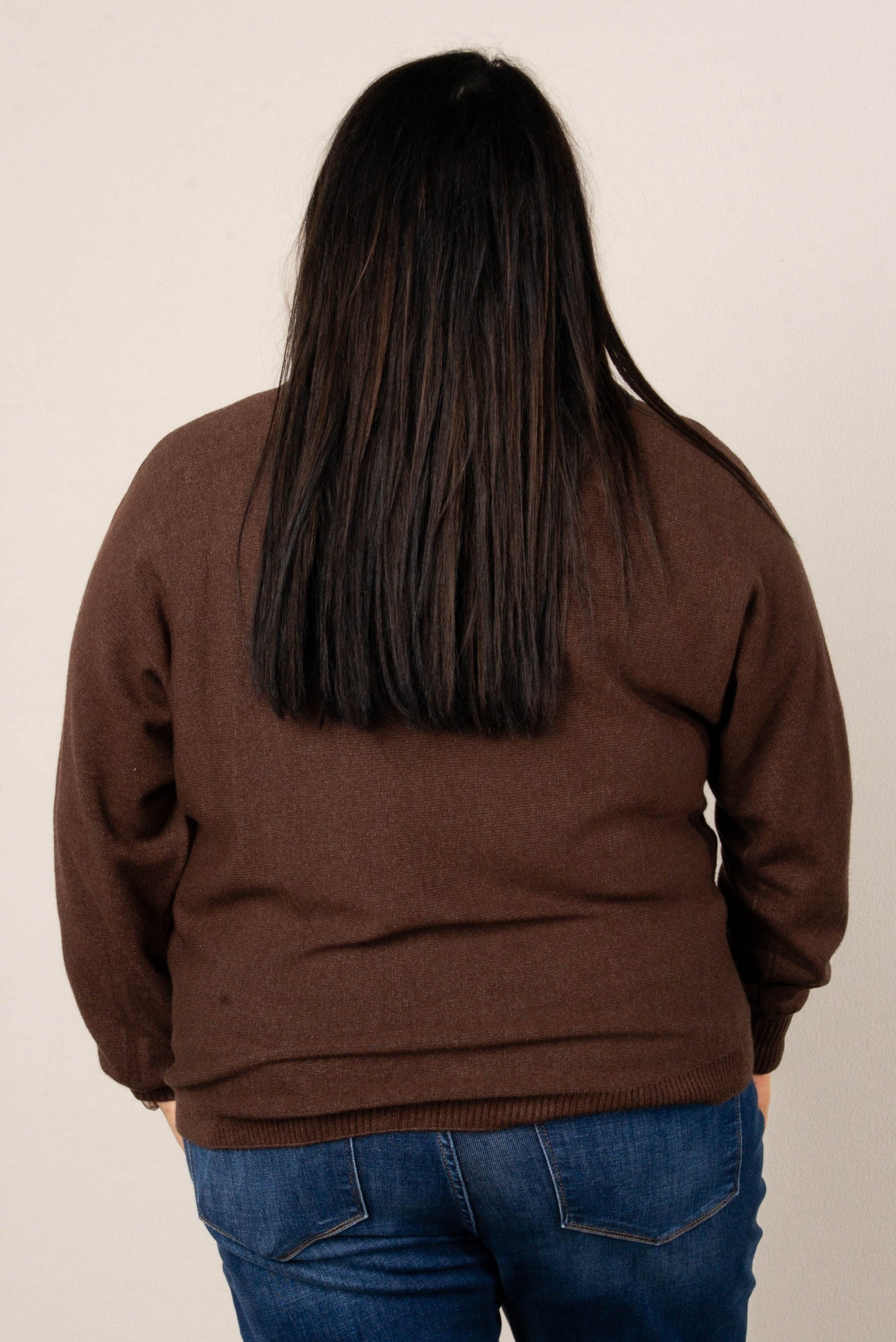 Naomi Front Seamed Hi-Lo Sweater