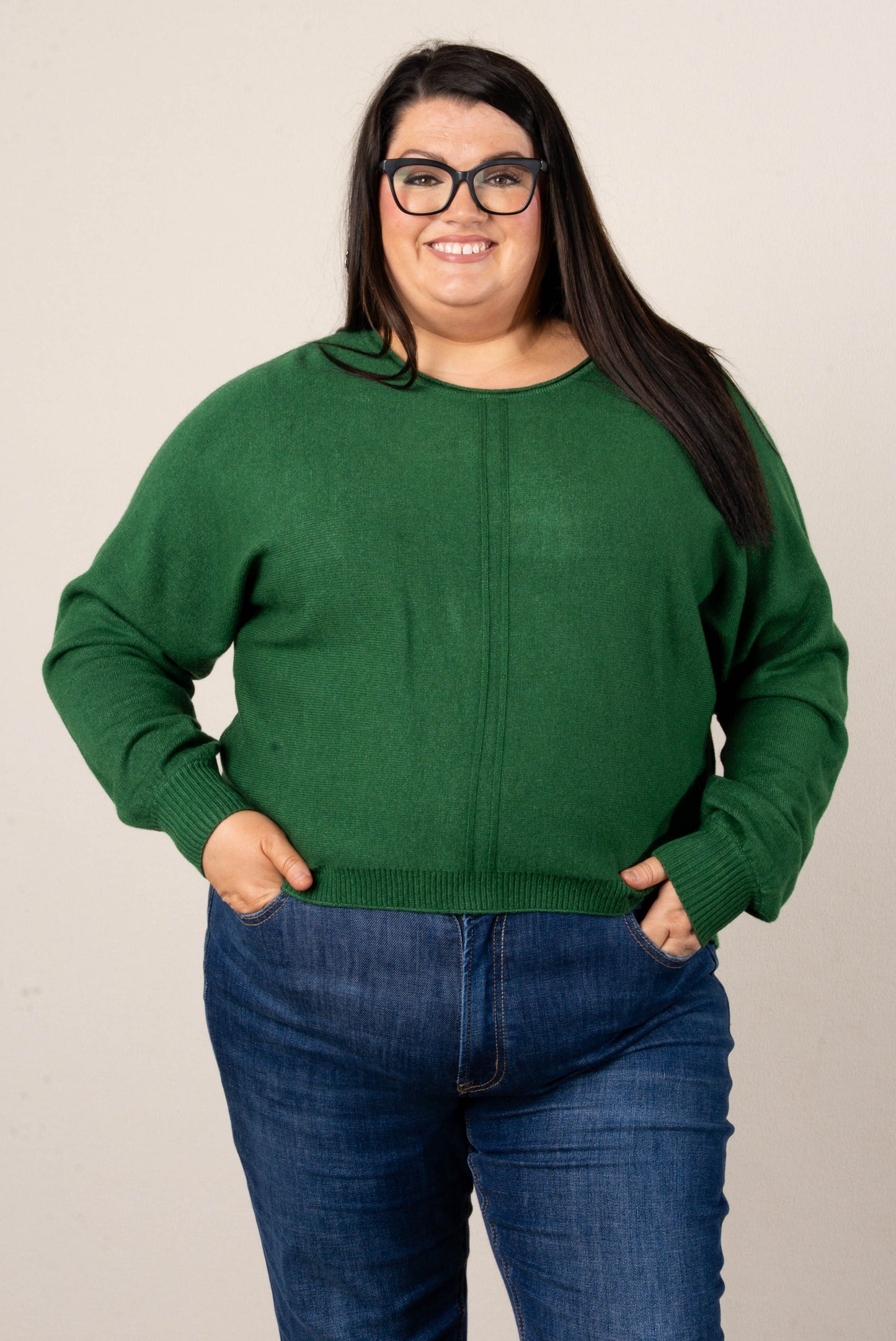 Naomi Front Seamed Hi-Lo Sweater