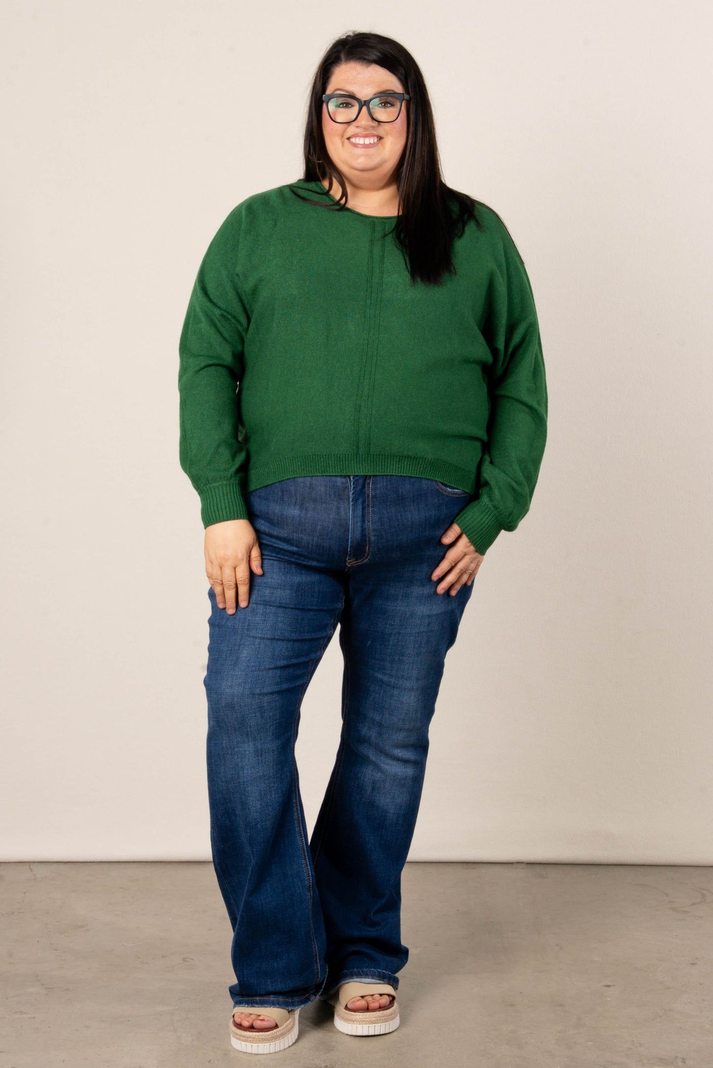 Naomi Front Seamed Hi-Lo Sweater