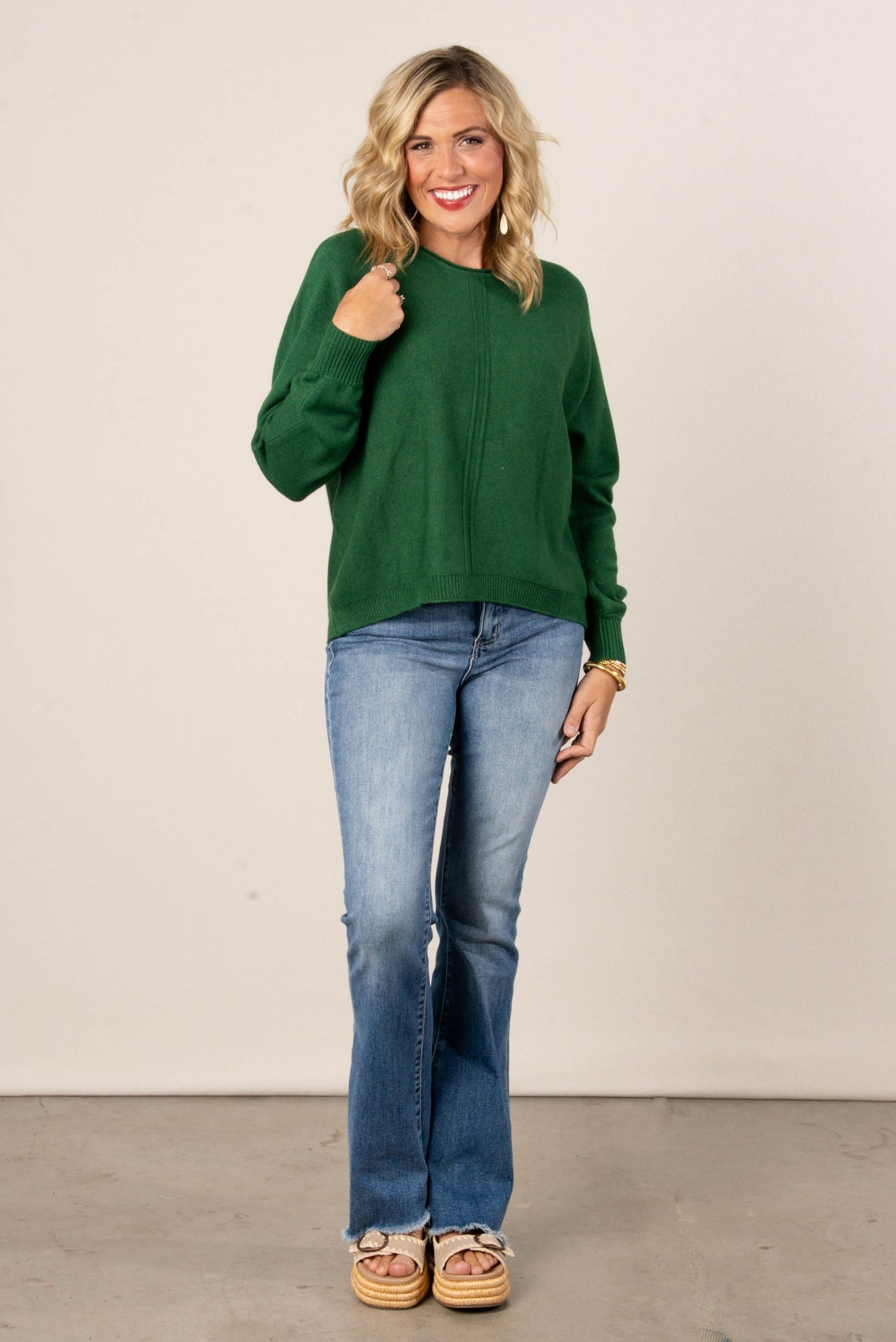 Naomi Front Seamed Hi-Lo Sweater