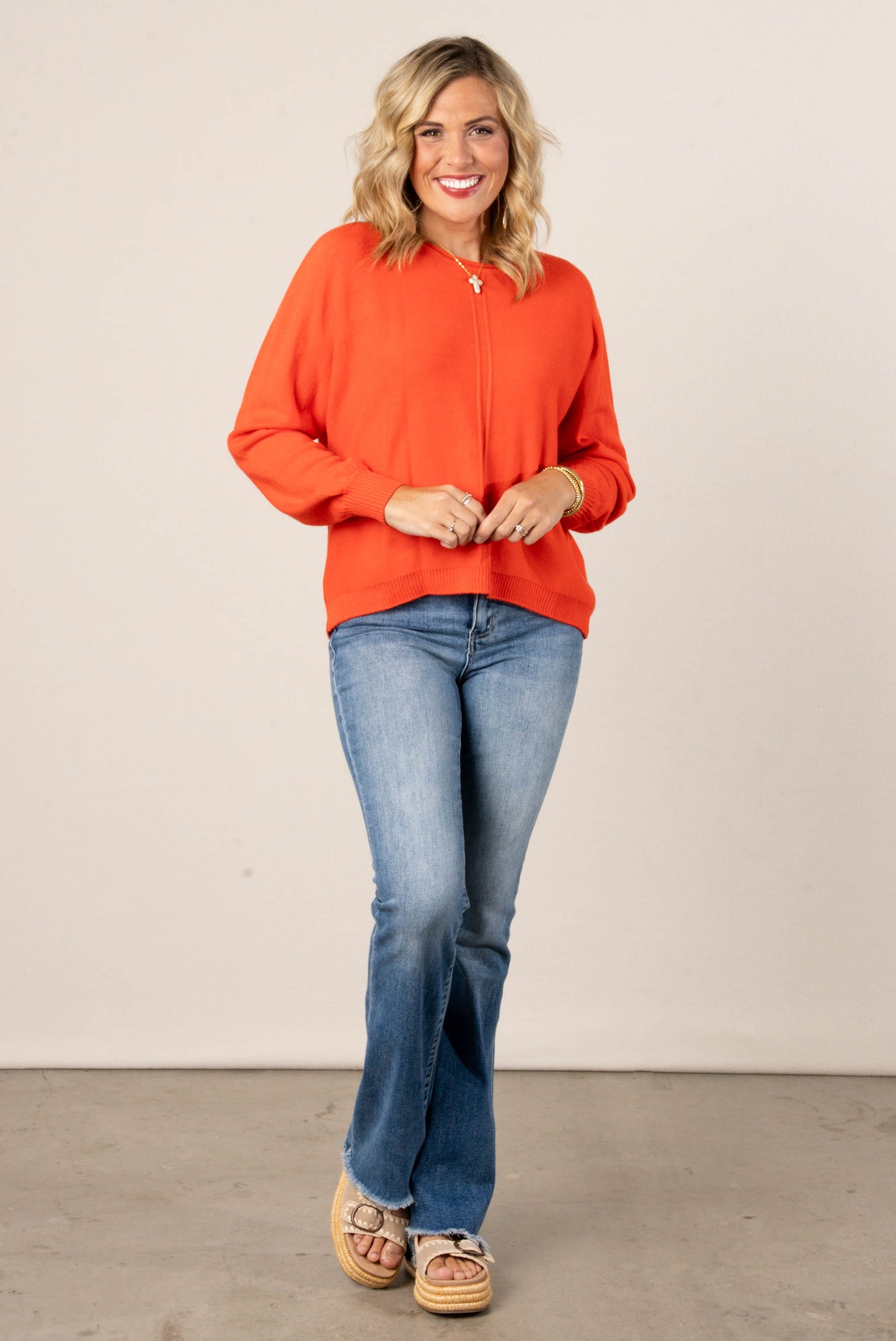 Naomi Front Seamed Hi-Lo Sweater