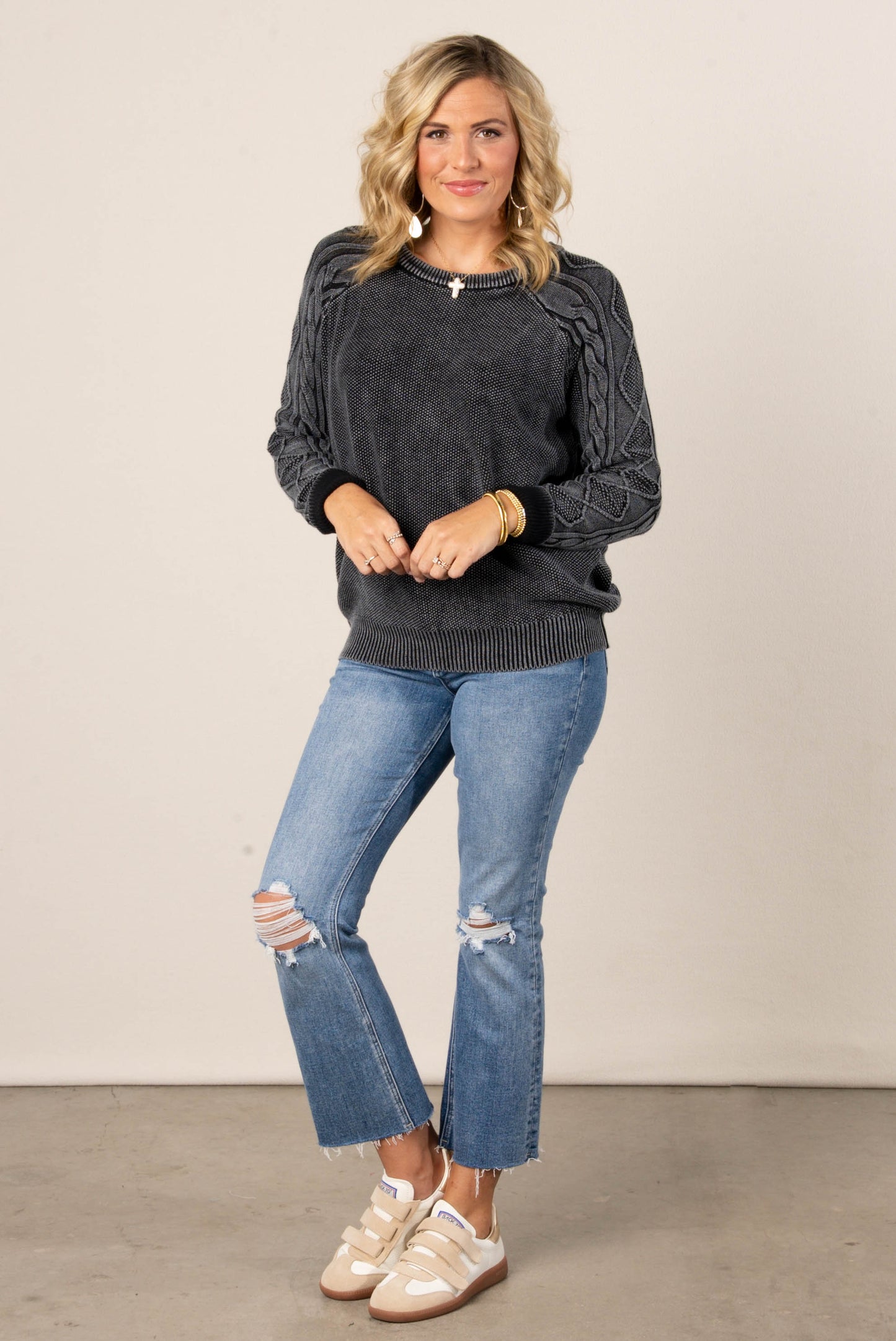 Maeve Stone Washed Raglan Sweater