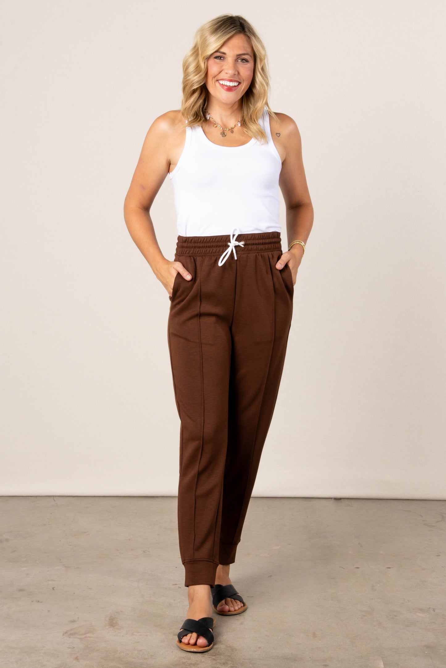 Sienna Scuba Seamed Drawstring Joggers