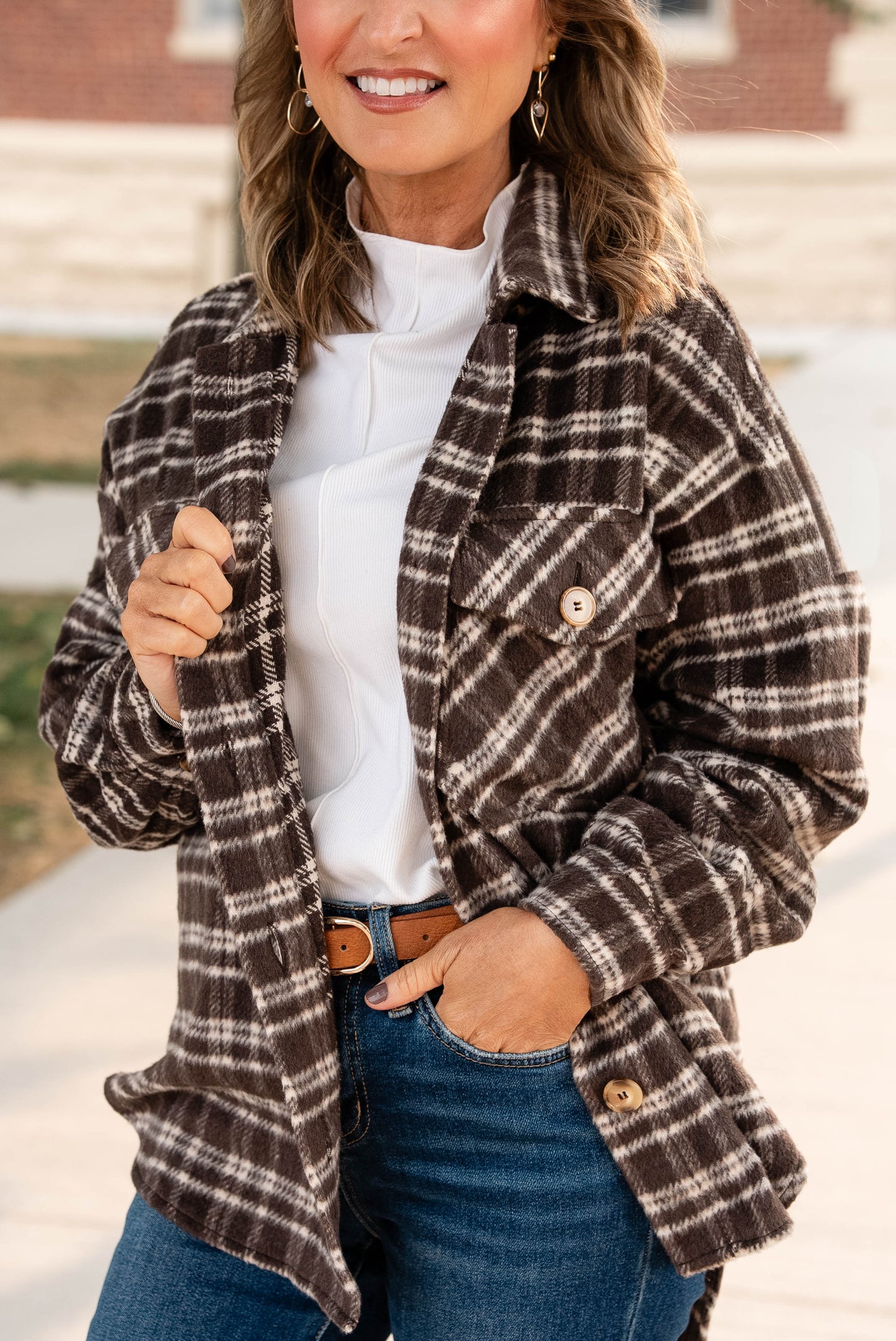 Jenny Brushed Plaid Shacket