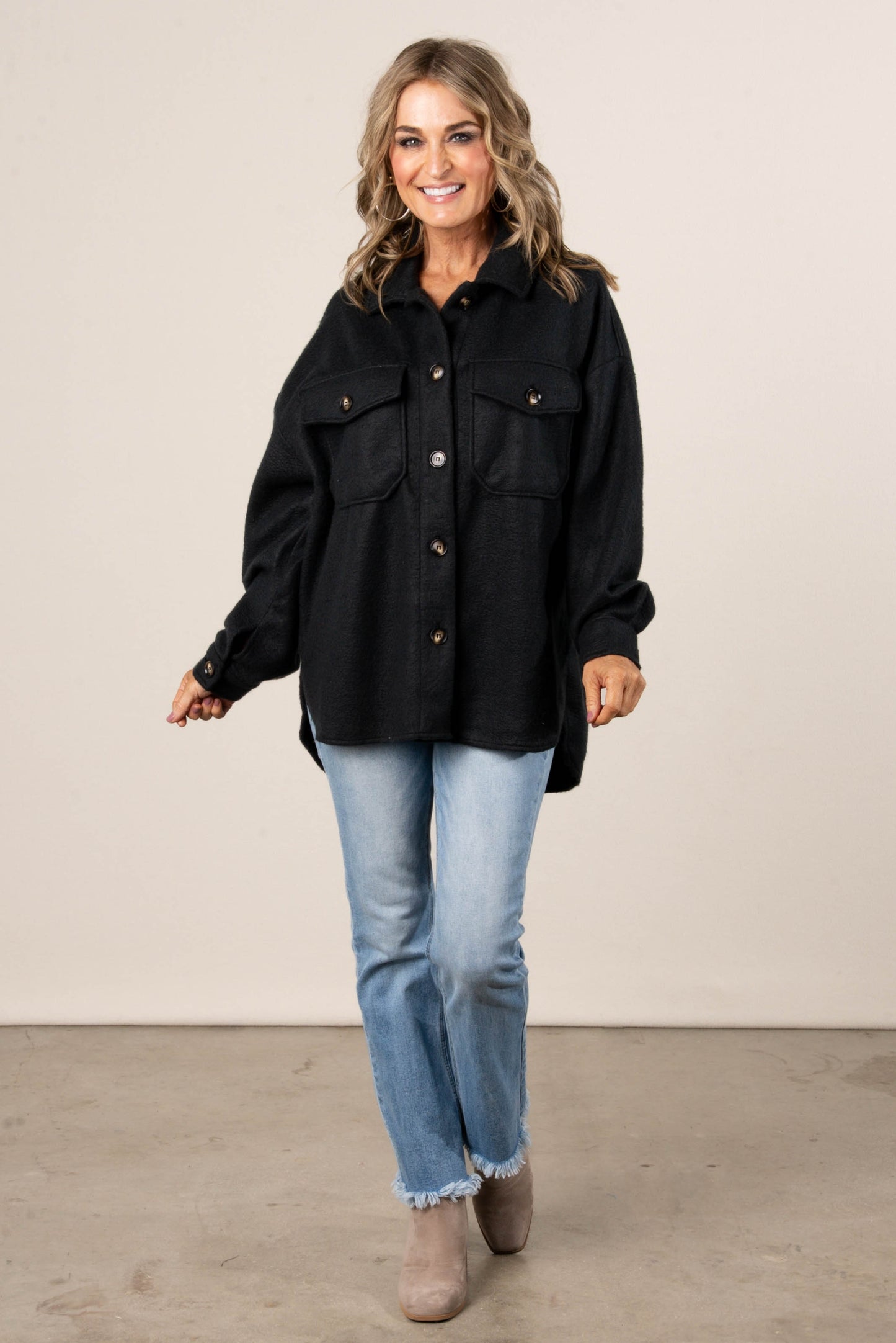 Lucy Fleece Hi-Lo Shacket