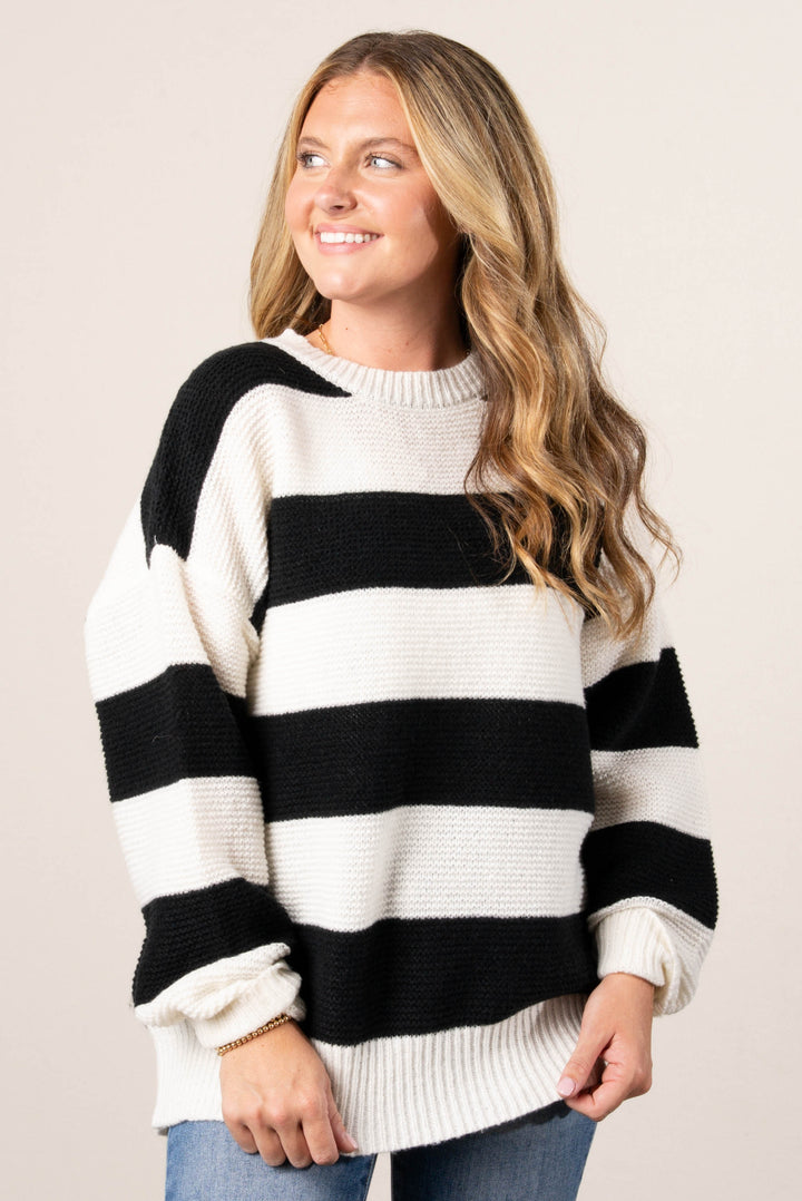 Savannah Striped Drop Shoulder Sweater
