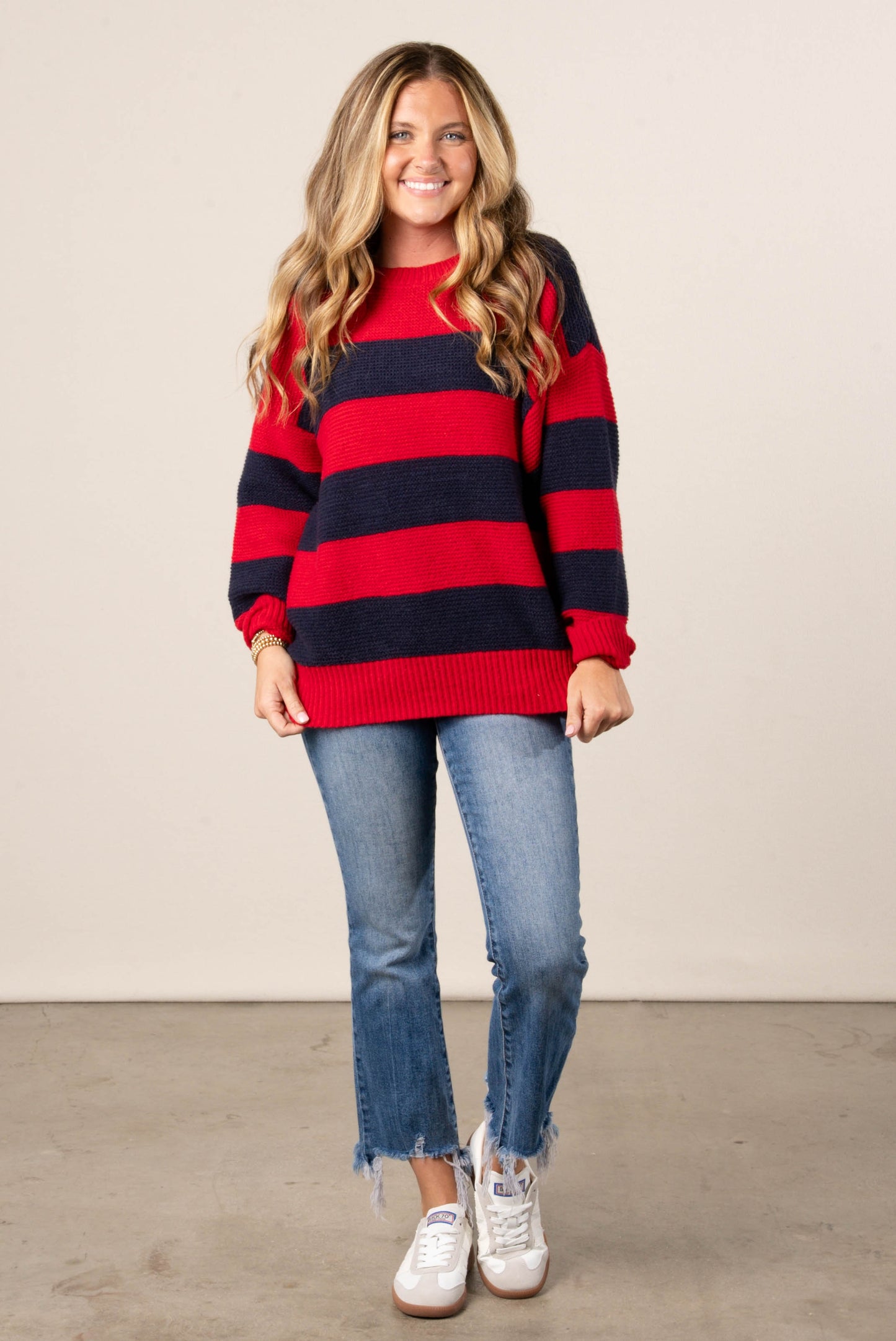 Savannah Striped Drop Shoulder Sweater