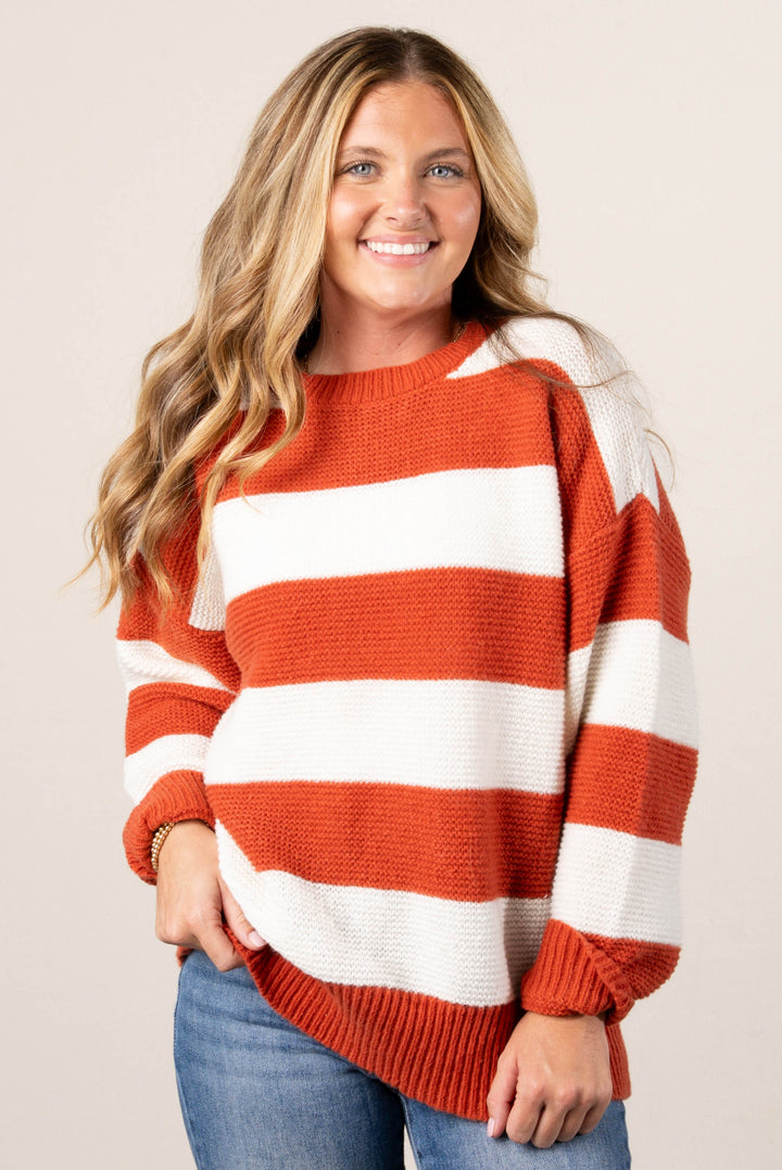 Savannah Striped Drop Shoulder Sweater