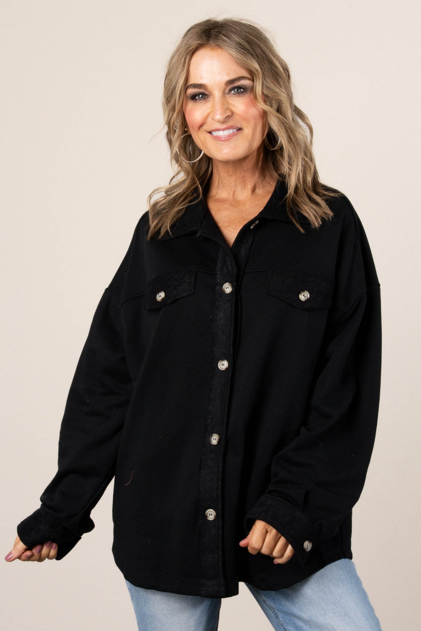 Margot Oversized French Terry Shacket