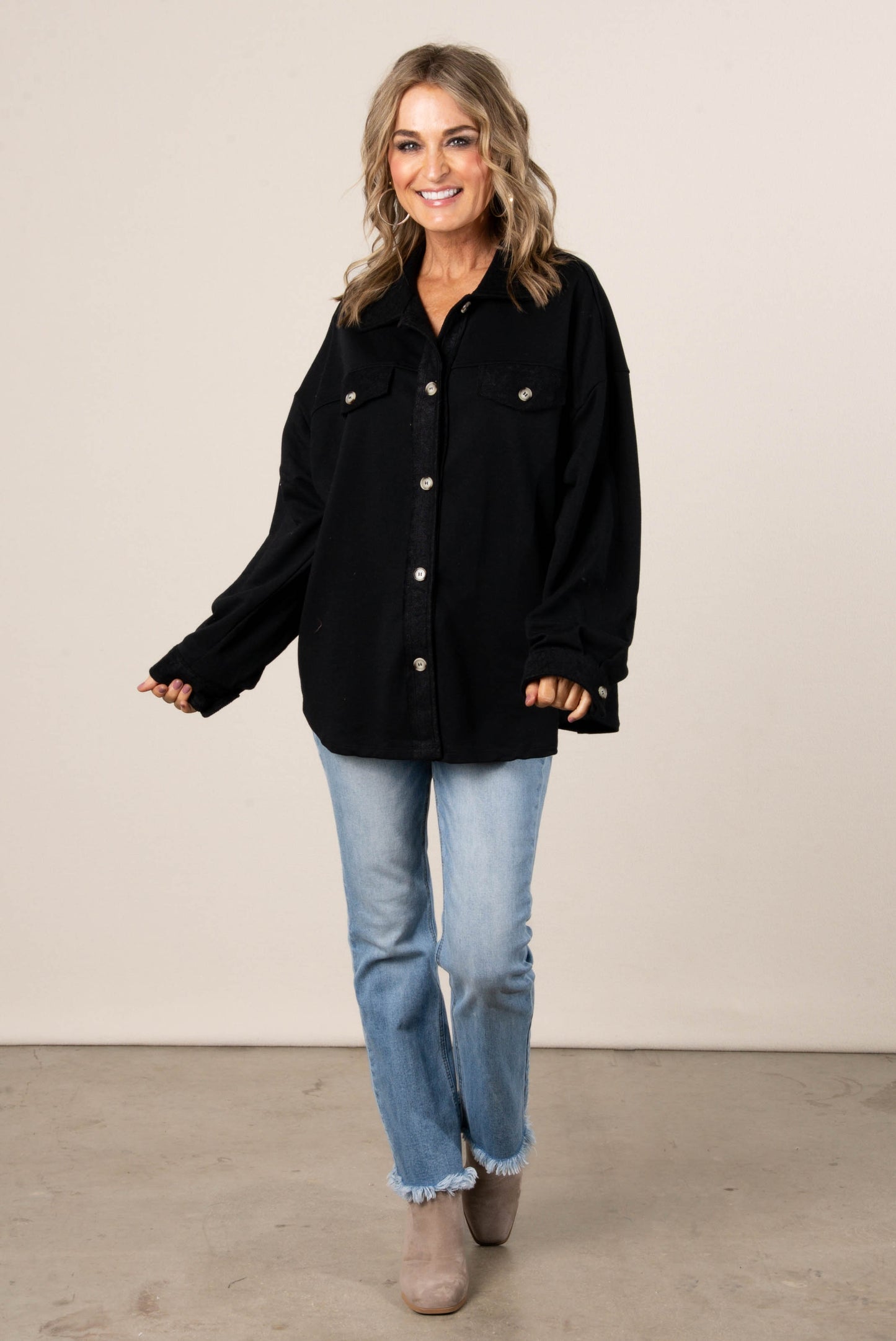 Margot Oversized French Terry Shacket