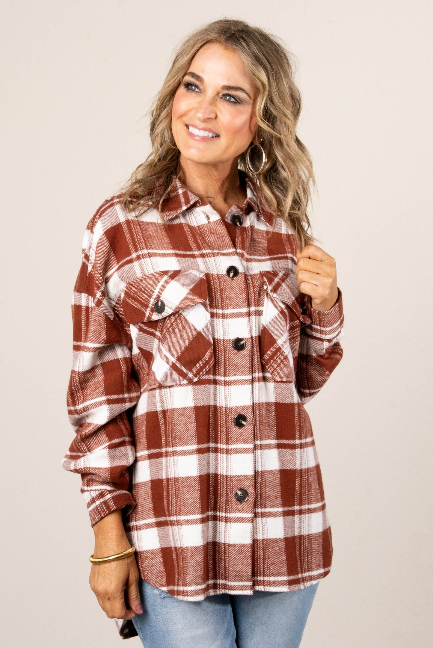 Macy Brushed Plaid Shacket
