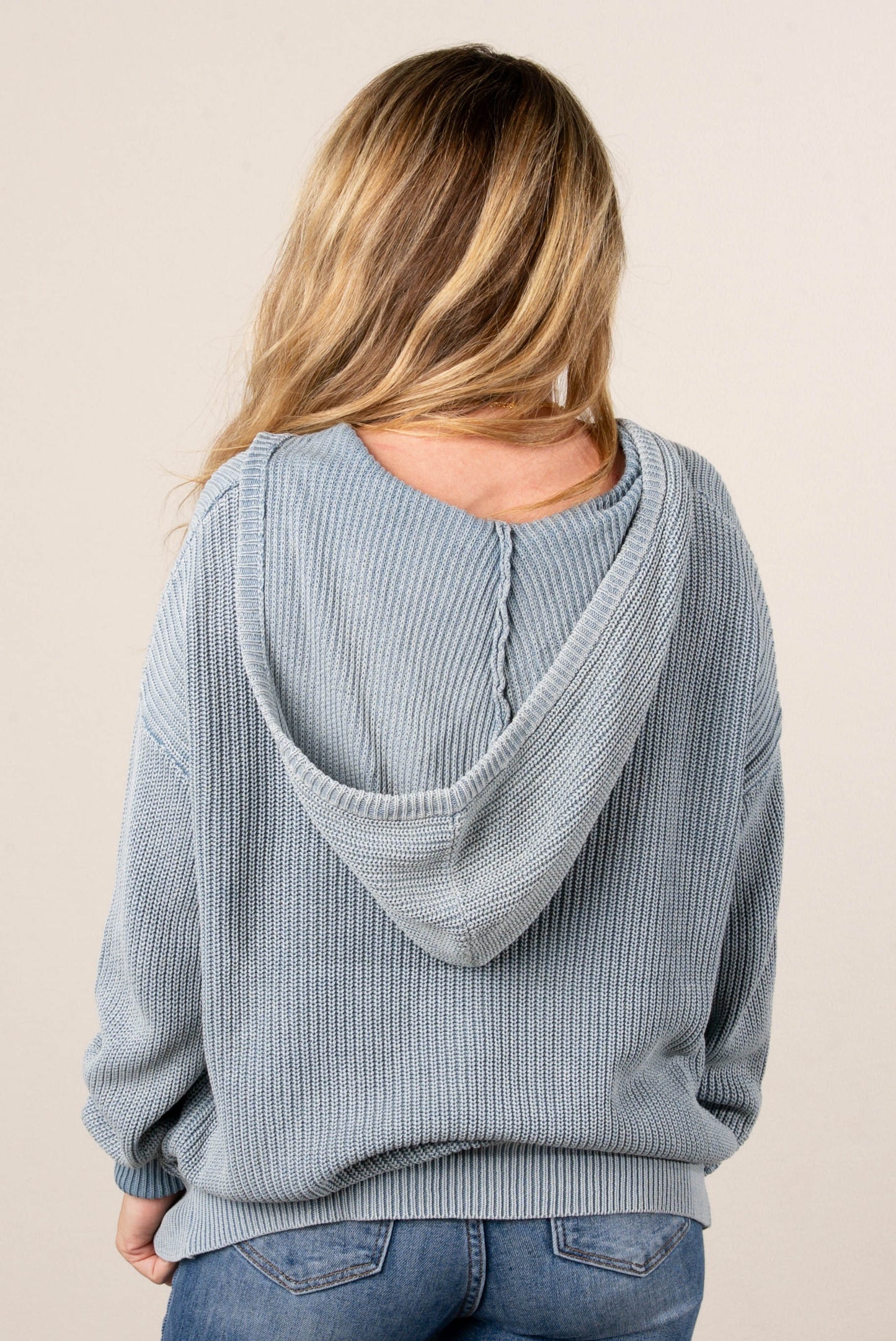 Andrea Hooded Henley Sweater