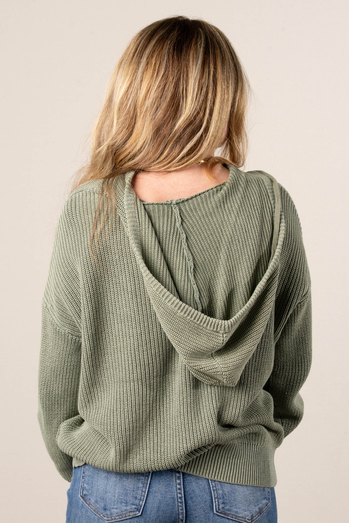 Andrea Hooded Henley Sweater