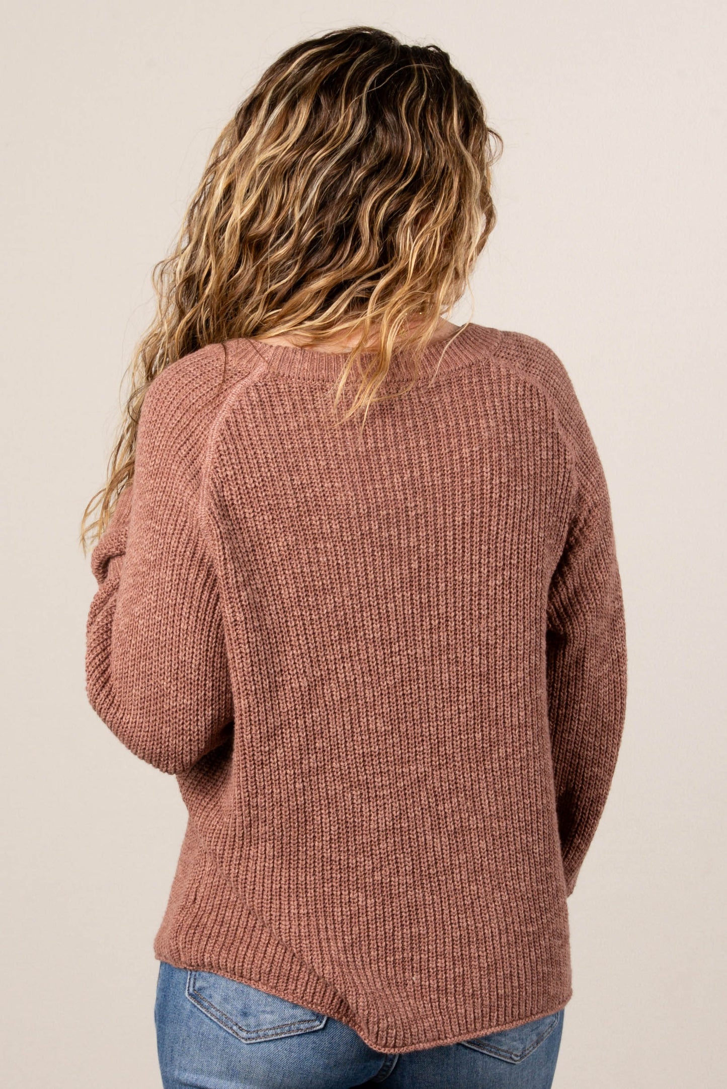 Carrie Marled Knit Raglan Sweater