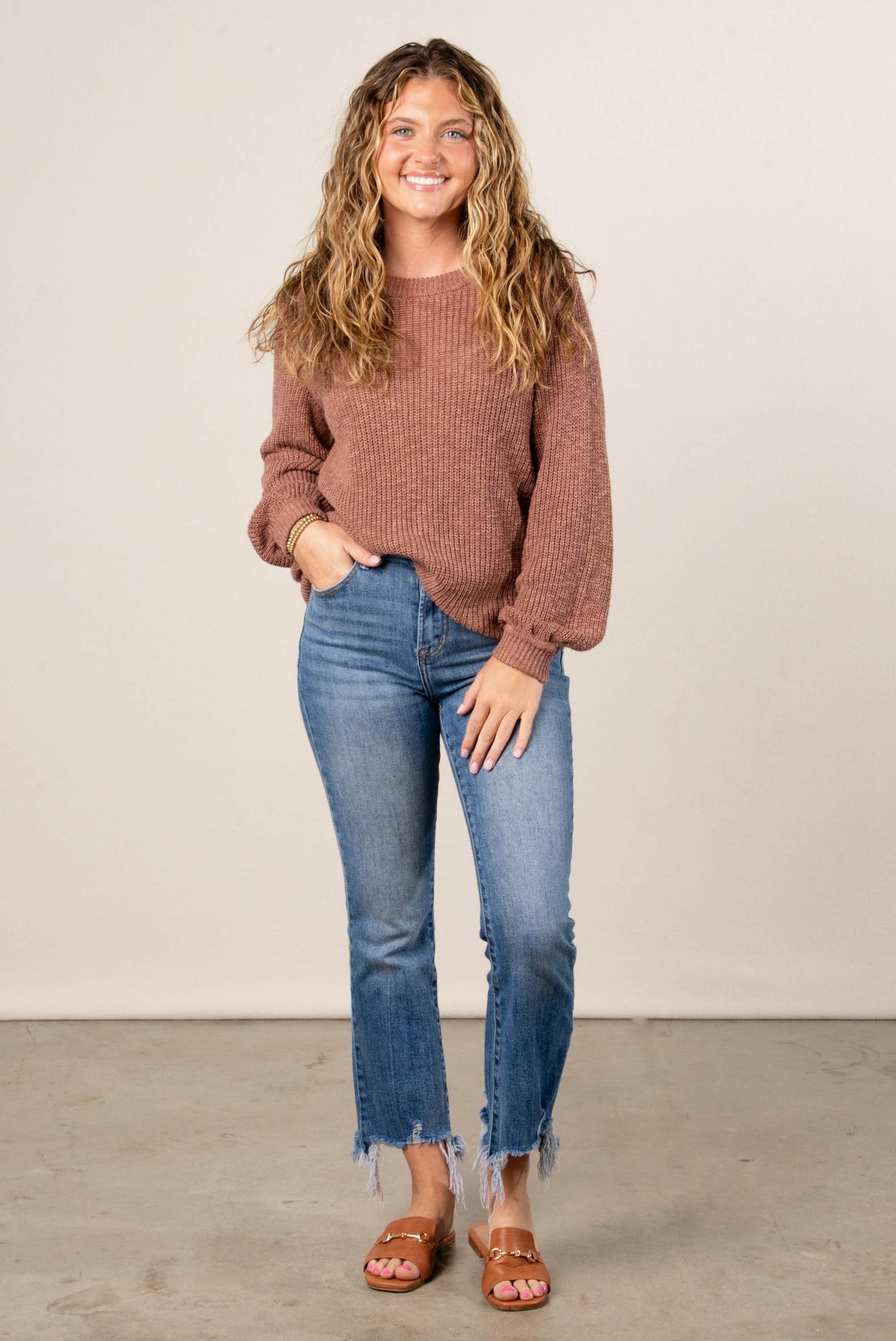 Carrie Marled Knit Raglan Sweater