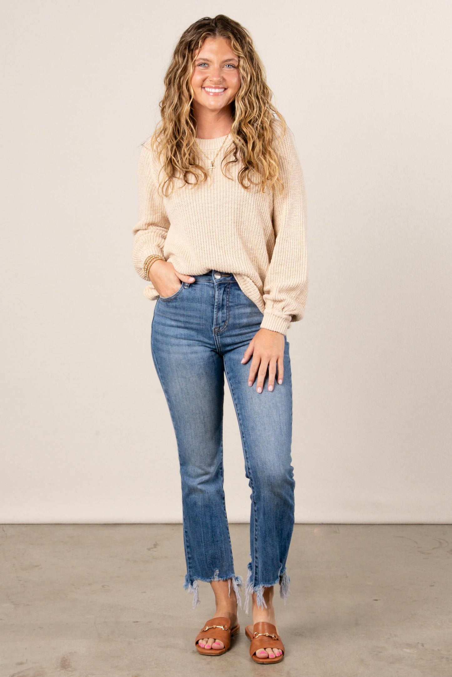 Carrie Marled Knit Raglan Sweater