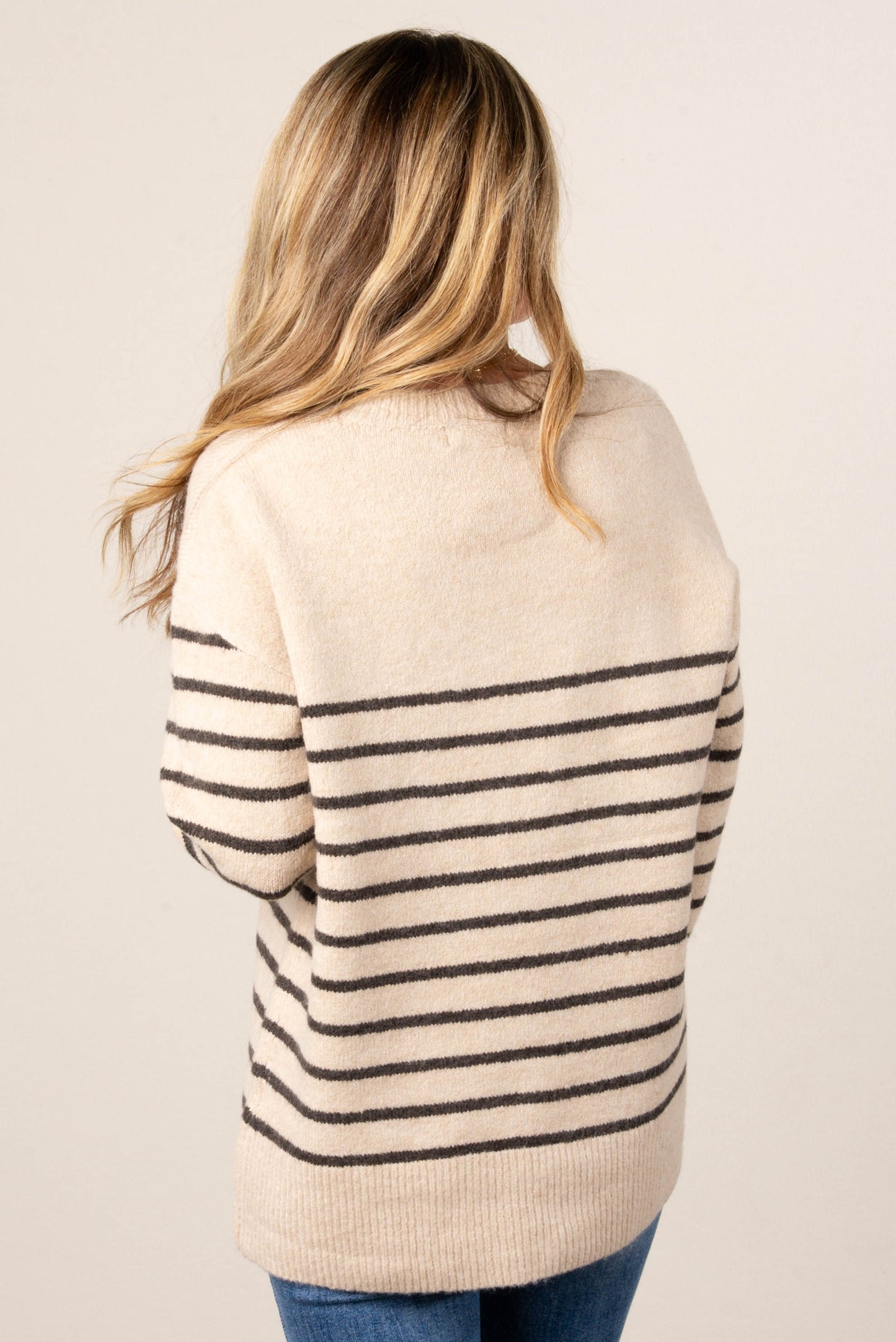 Serena Striped Drop Shoulder Sweater