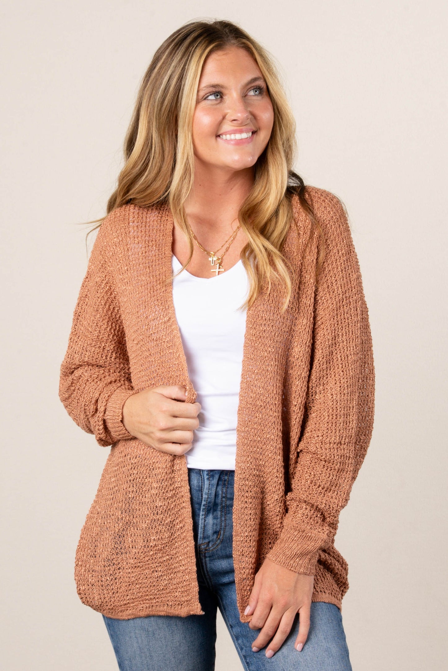 Annelise Waffle Knit Cardigan