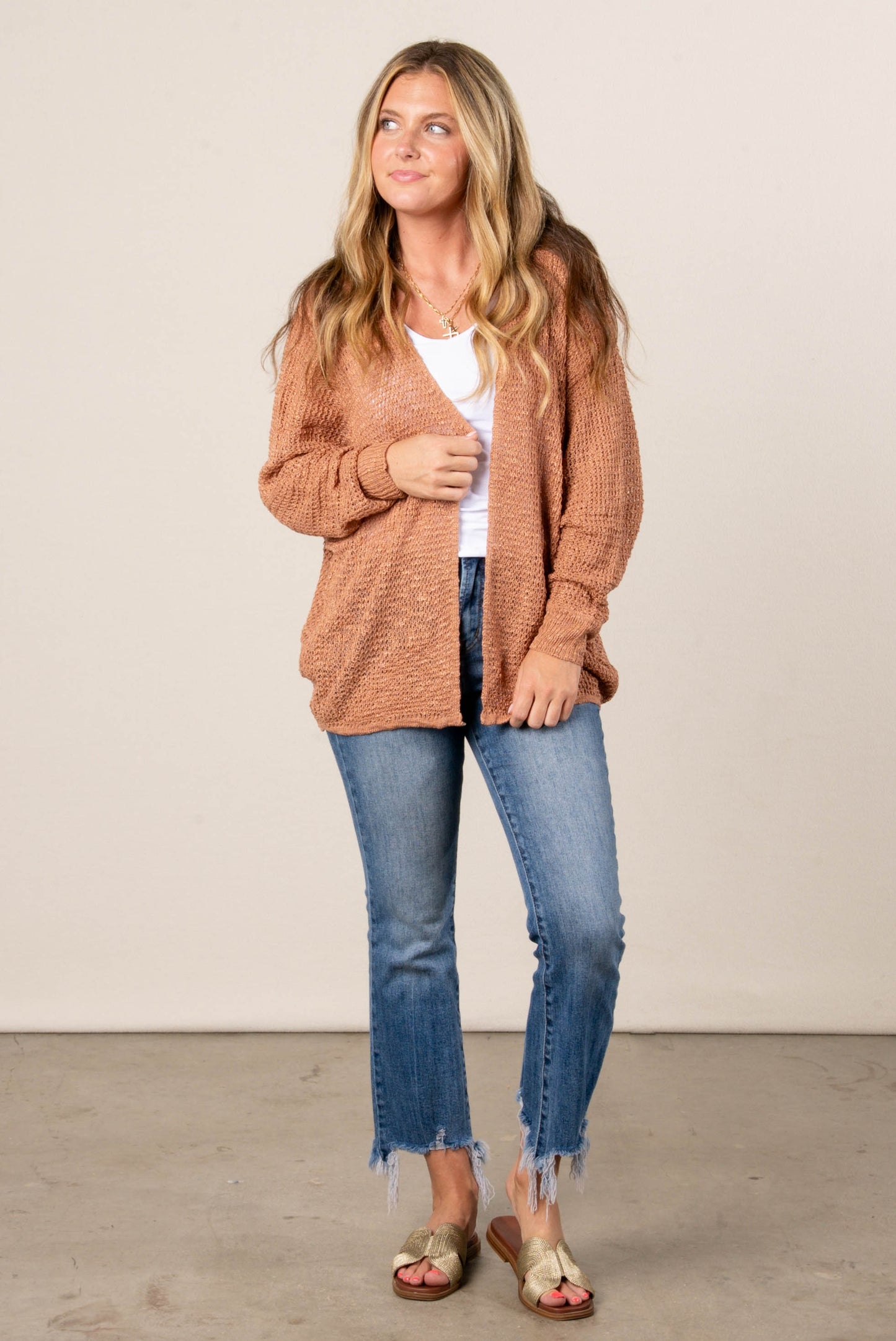 Annelise Waffle Knit Cardigan
