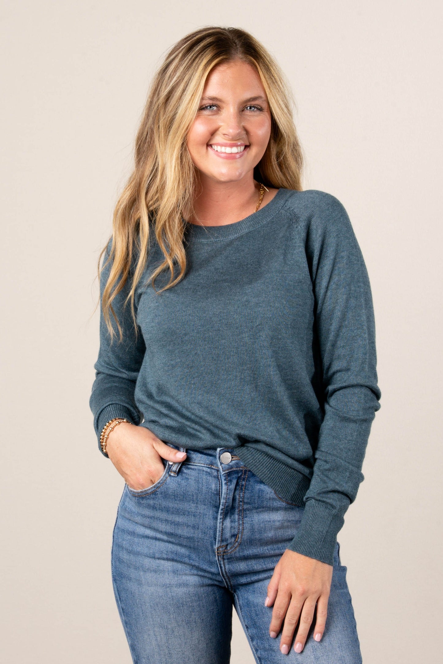 Olivia Fine Knit Raglan Sweater
