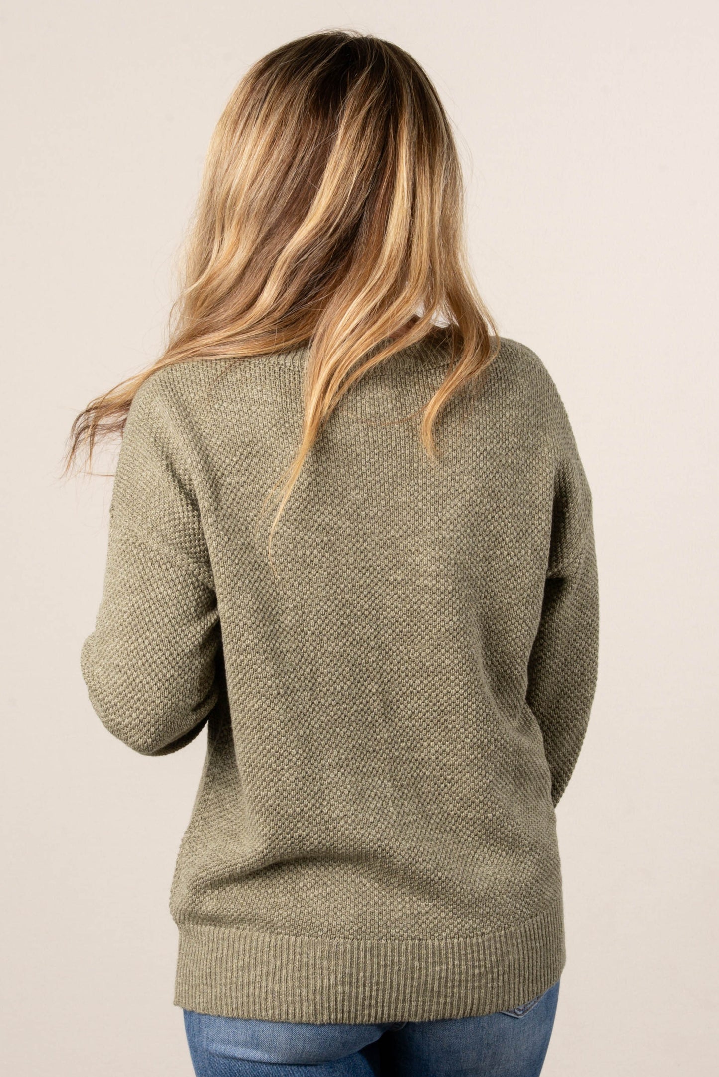 Alexa Textured Knit Drop Shoulder Sweater
