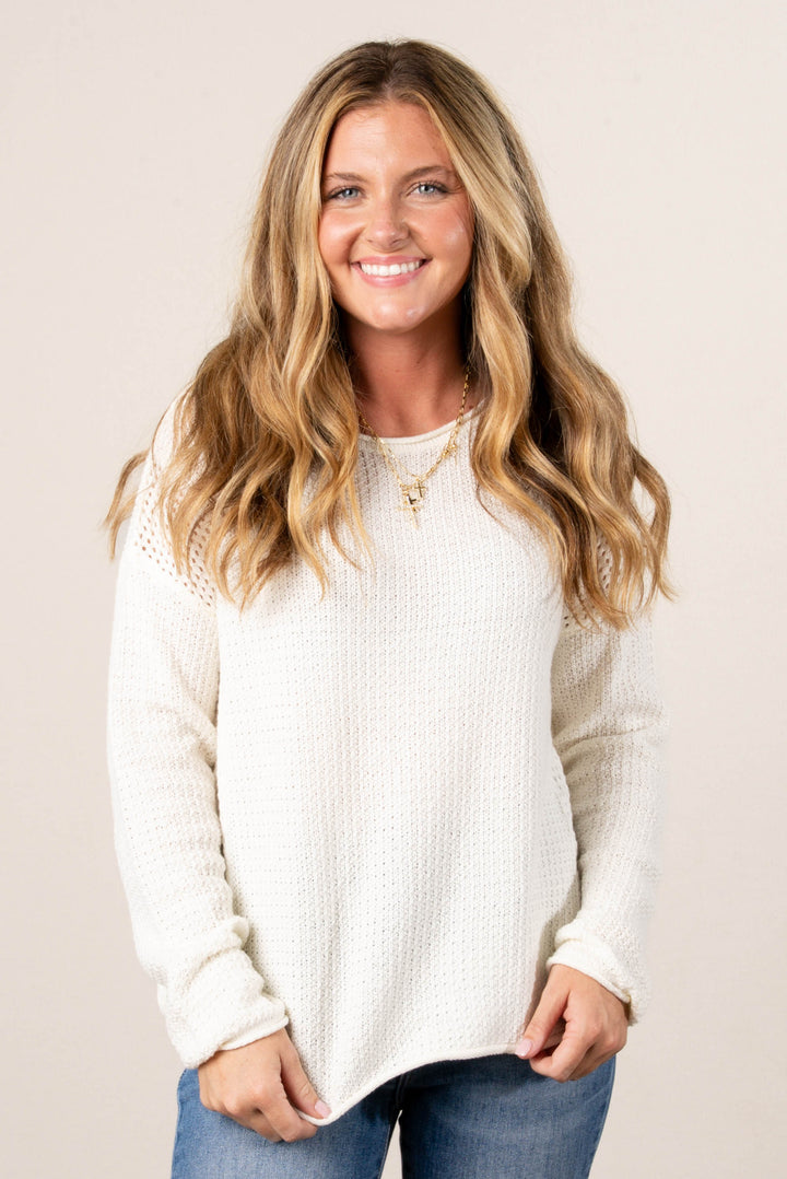 Delphine Mixed Knit Sweater