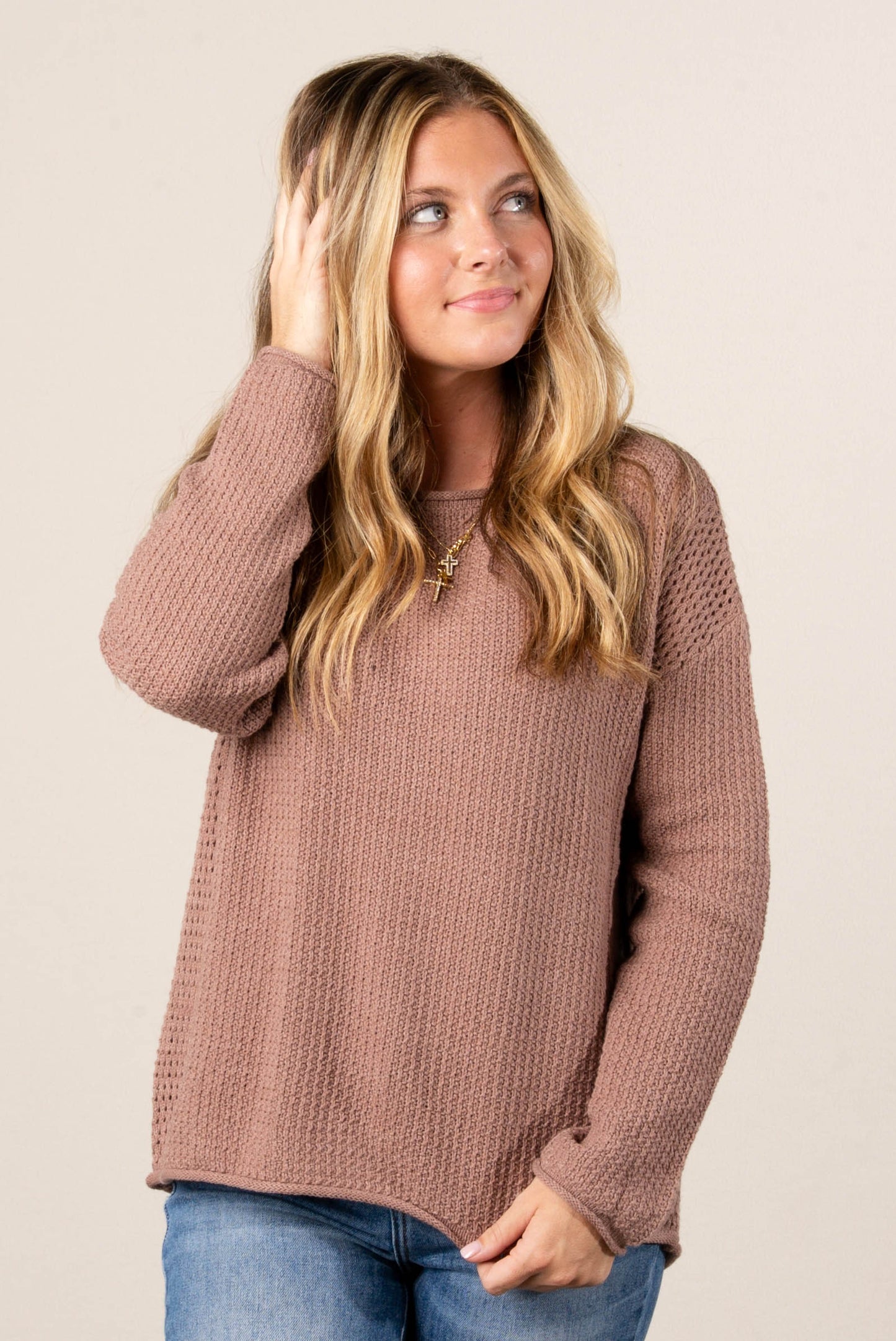Delphine Mixed Knit Sweater