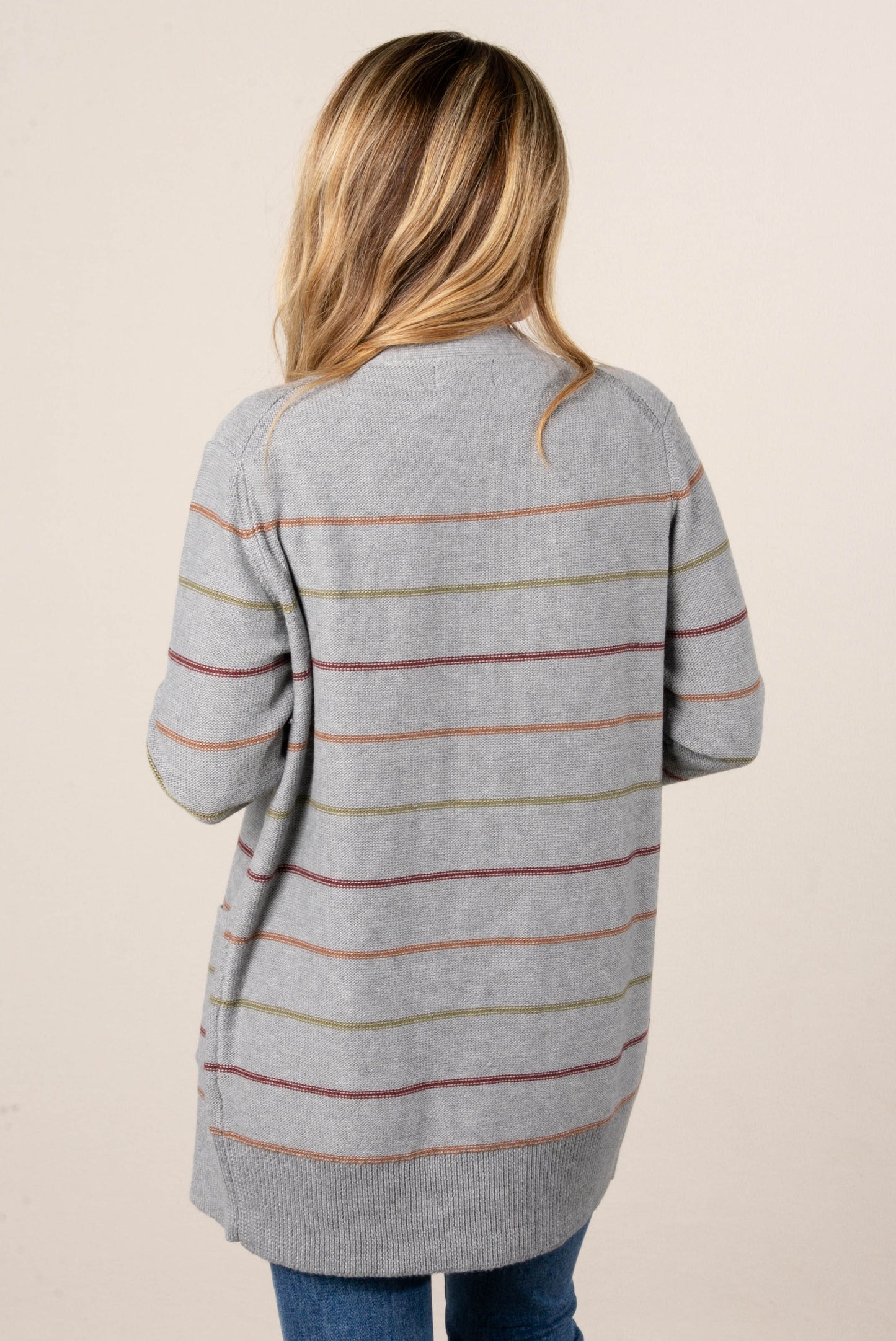 Sylvie Striped Open Front Cardigan