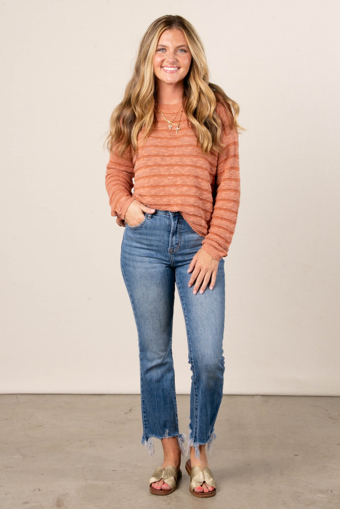 Camila Textured Stripe Sweater