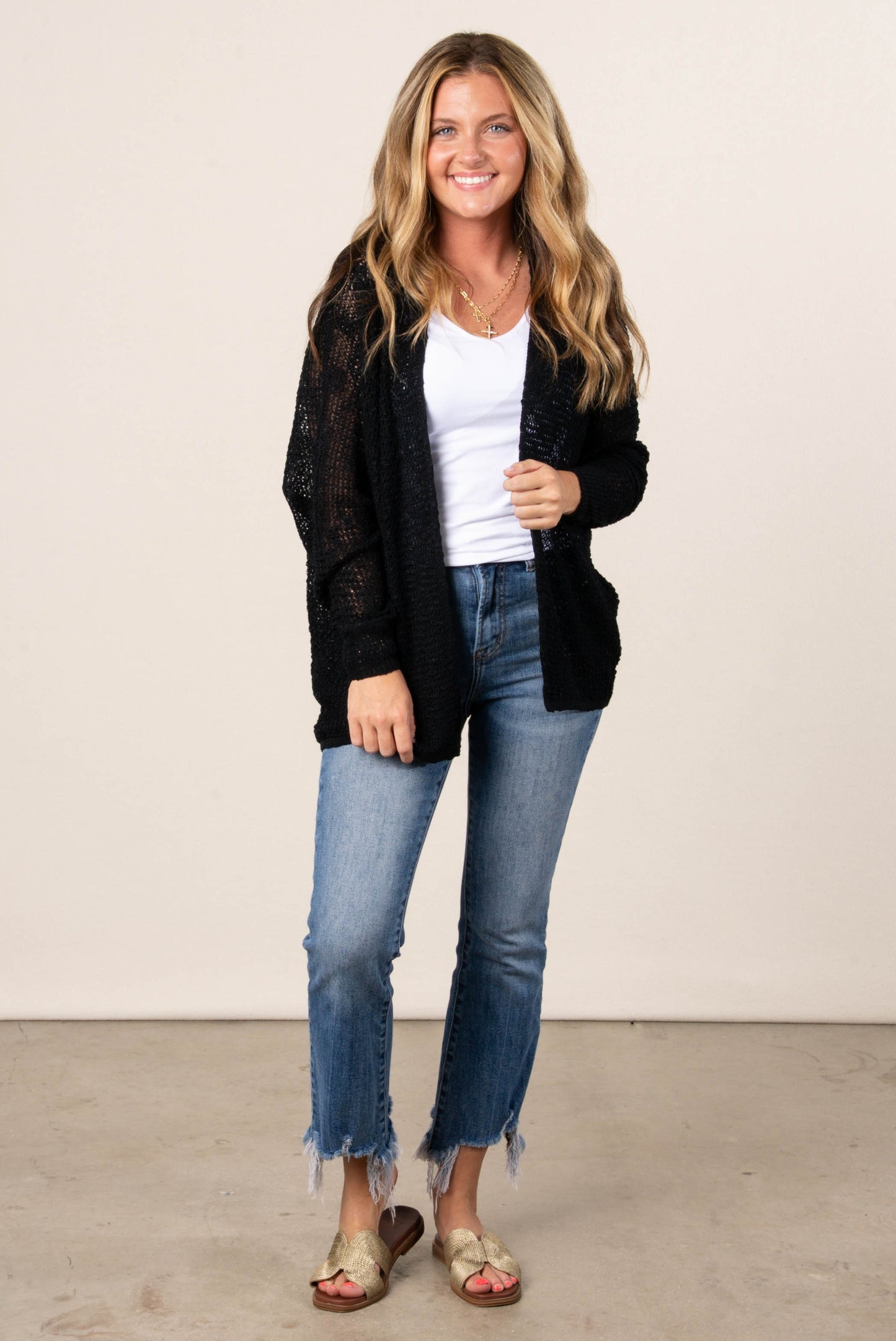 Annelise Waffle Knit Cardigan